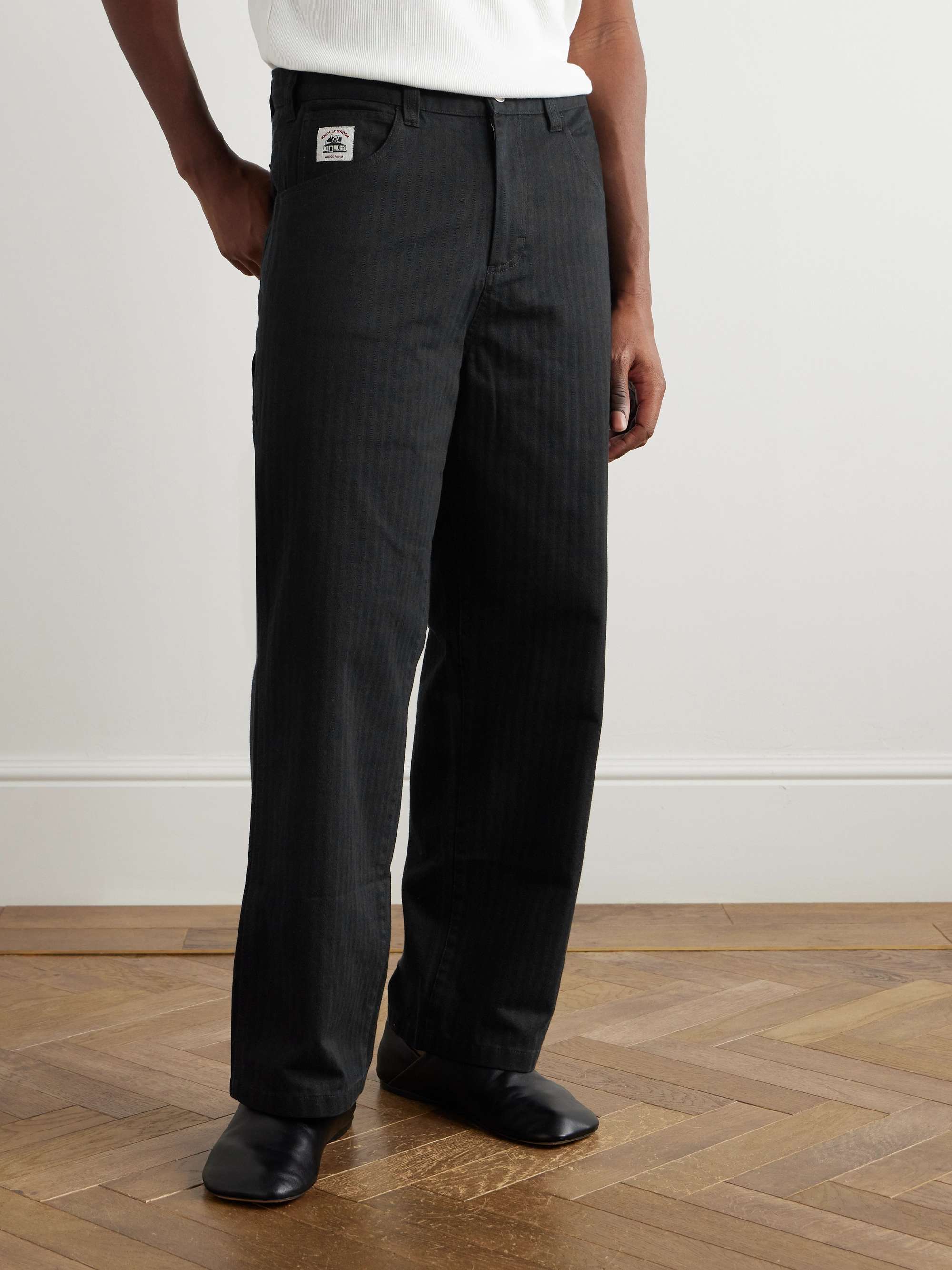 Knolly Brook Straight-Leg Cotton-Canvas Trousers view