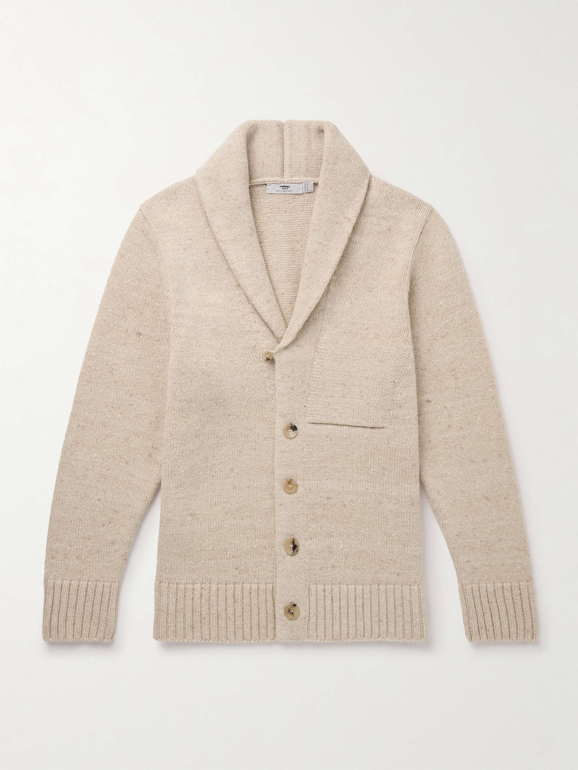 Shawl-Collar Merino Wool and Cashmere-Blend Cardigan view