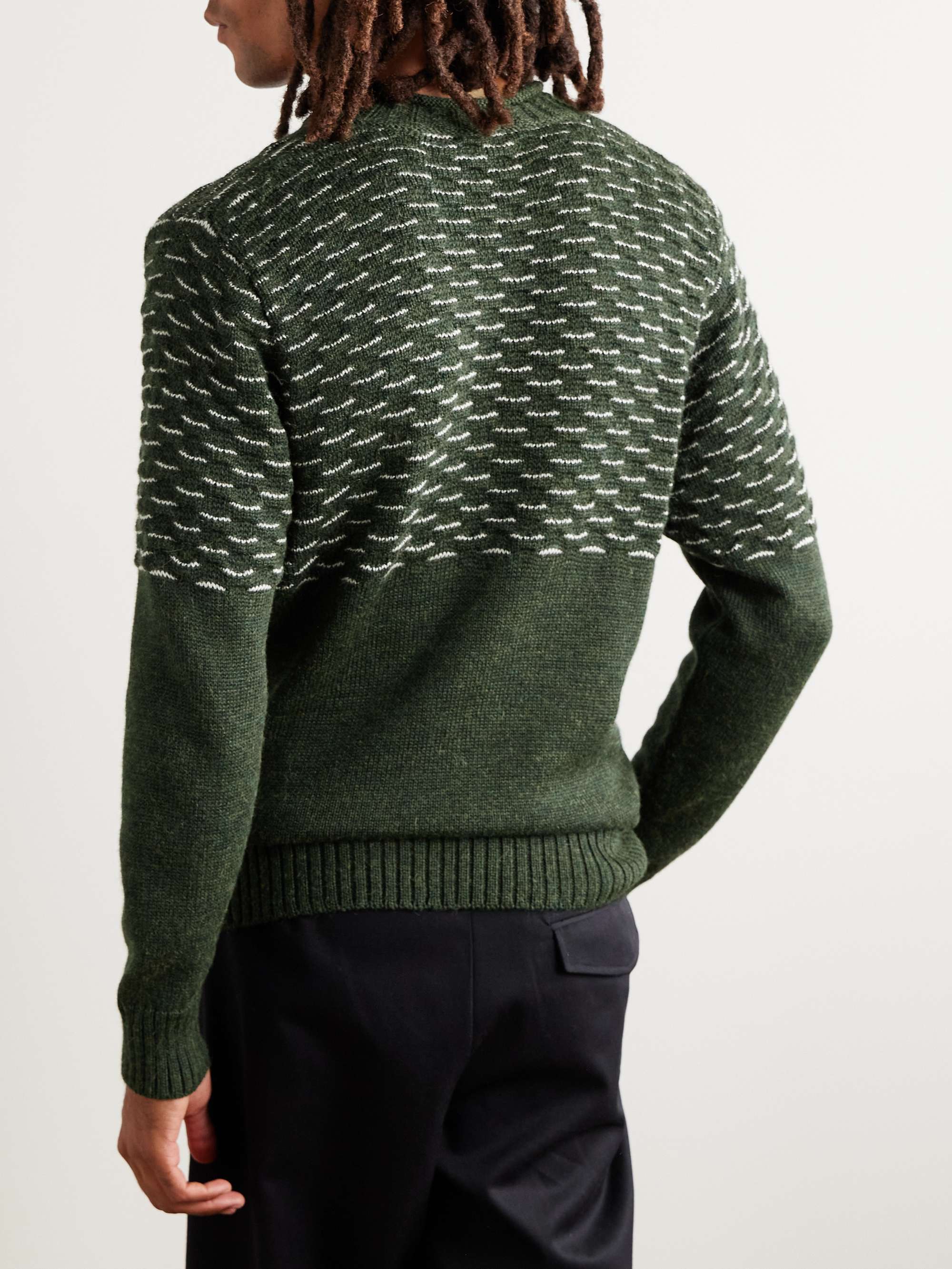 Seafoam Baby Alpaca and Silk-Blend Mock-Neck Sweater view