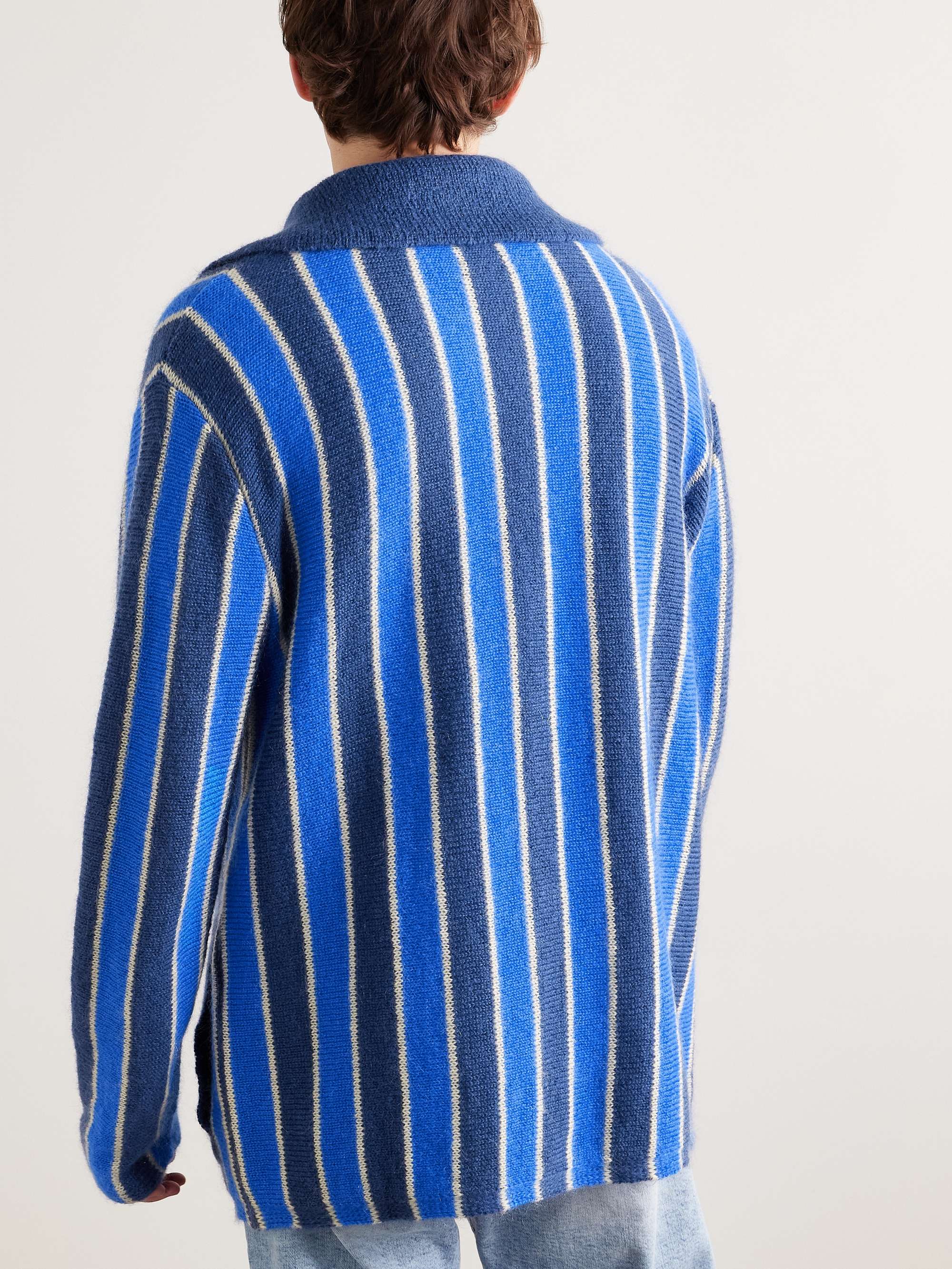 Striped Superkid Mohair-Blend Cardigan view