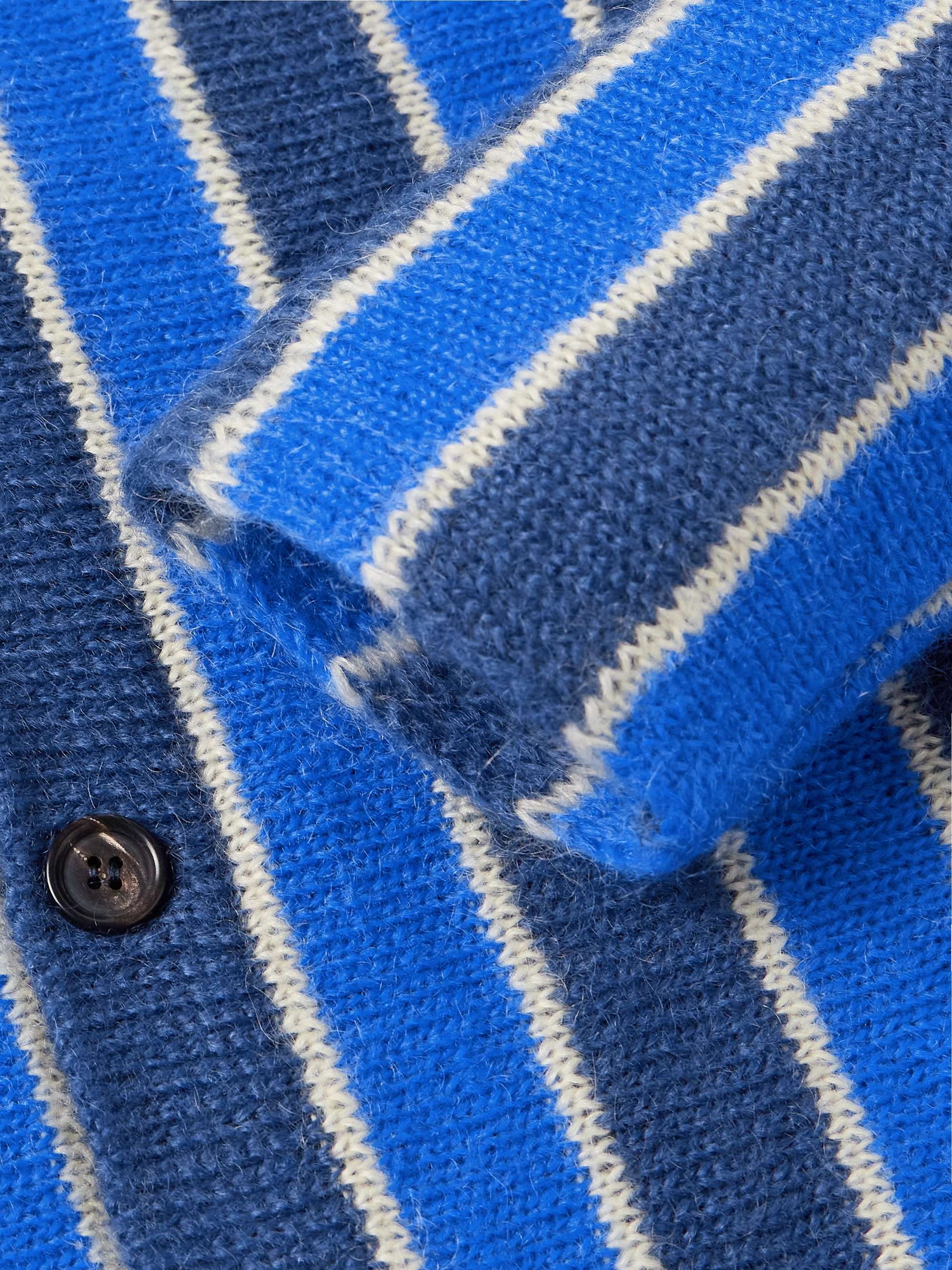Striped Superkid Mohair-Blend Cardigan view