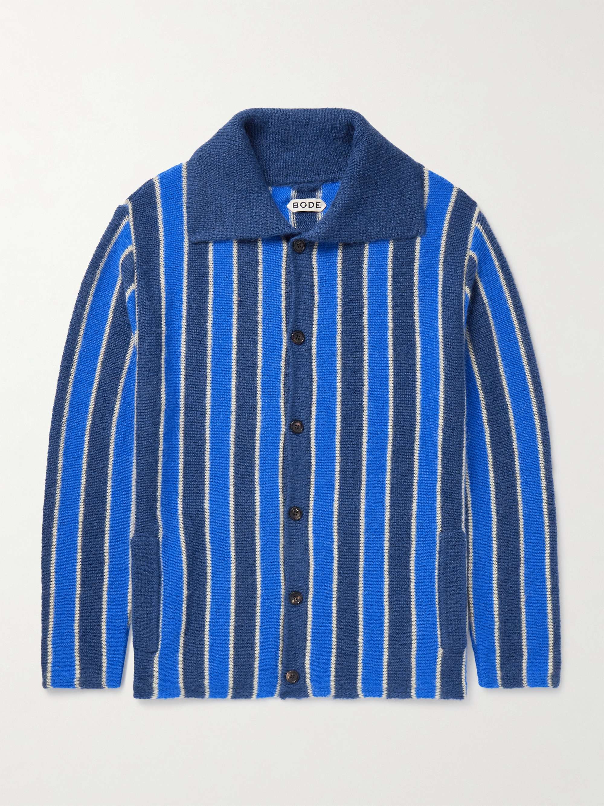 Striped Superkid Mohair-Blend Cardigan view