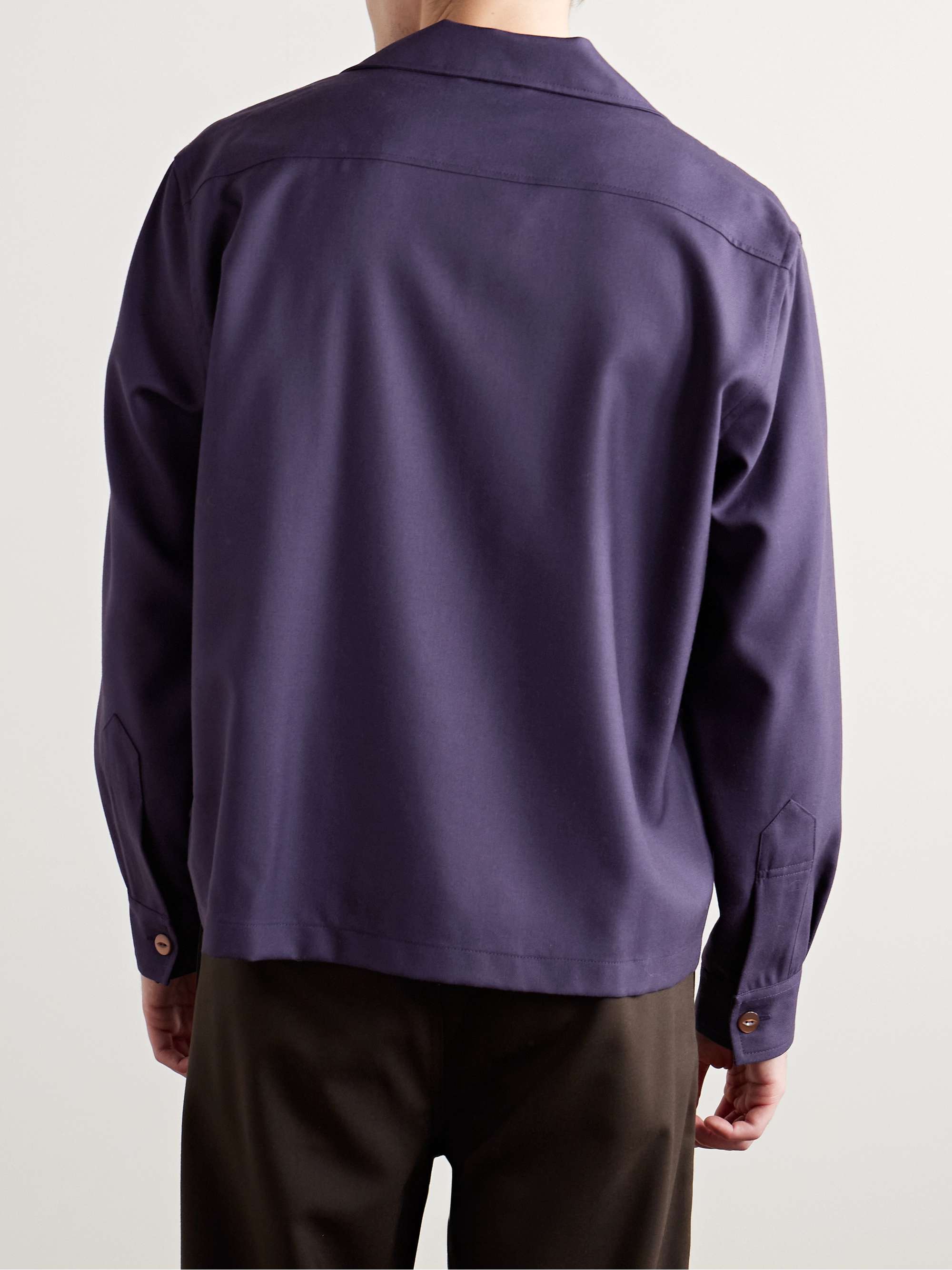Camp-Collar Wool Overshirt view