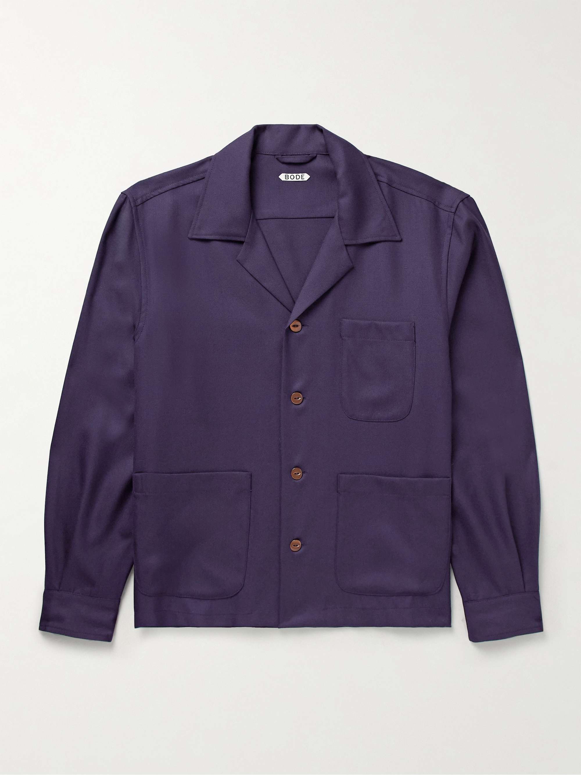 Camp-Collar Wool Overshirt view