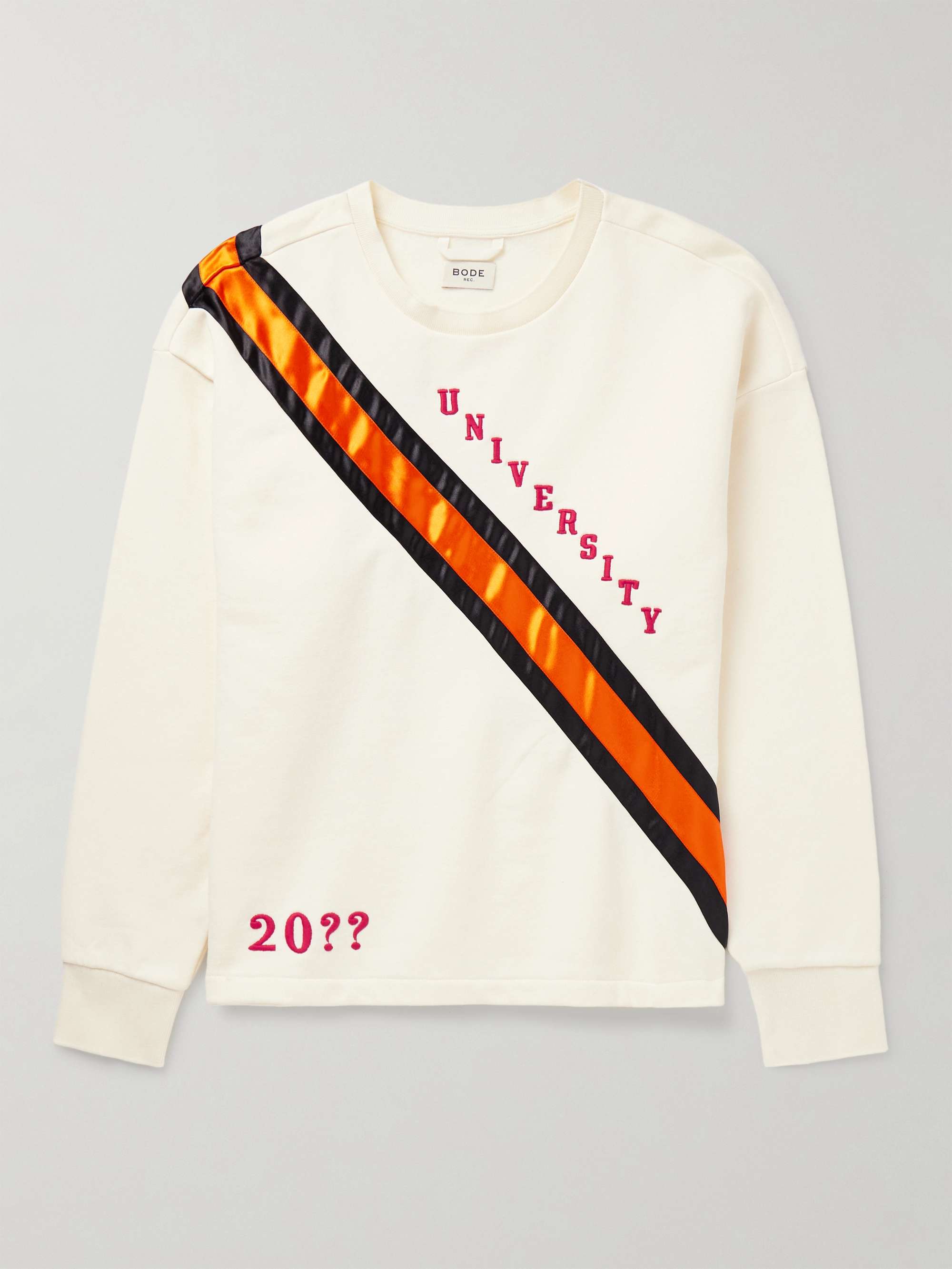 Grad Colors Satin-Trimmed Embroidered Cotton-Jersey Sweatshirt view