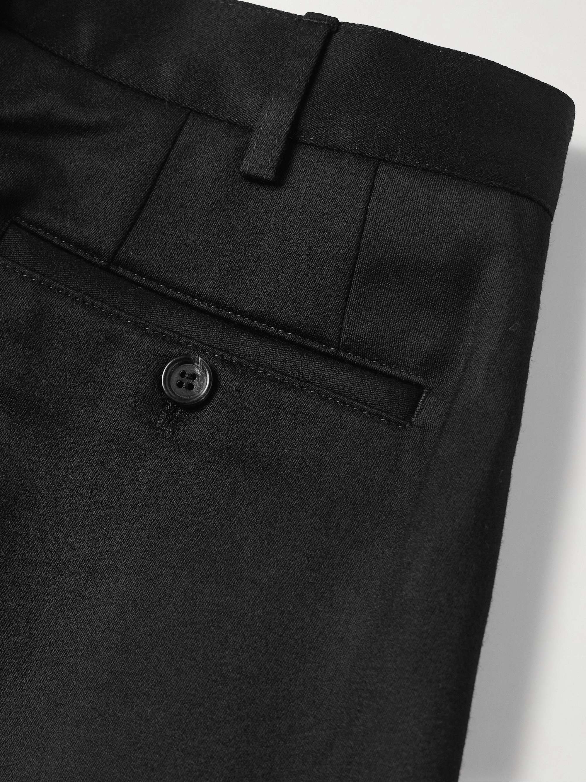 McNab Straight-Leg Pleated Wool Barathea Tuxedo Trousers view