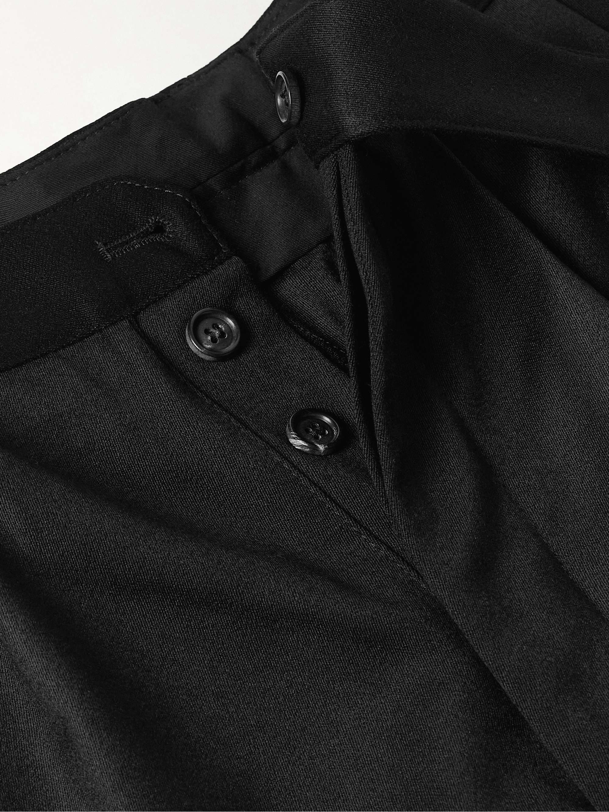 McNab Straight-Leg Pleated Wool Barathea Tuxedo Trousers view