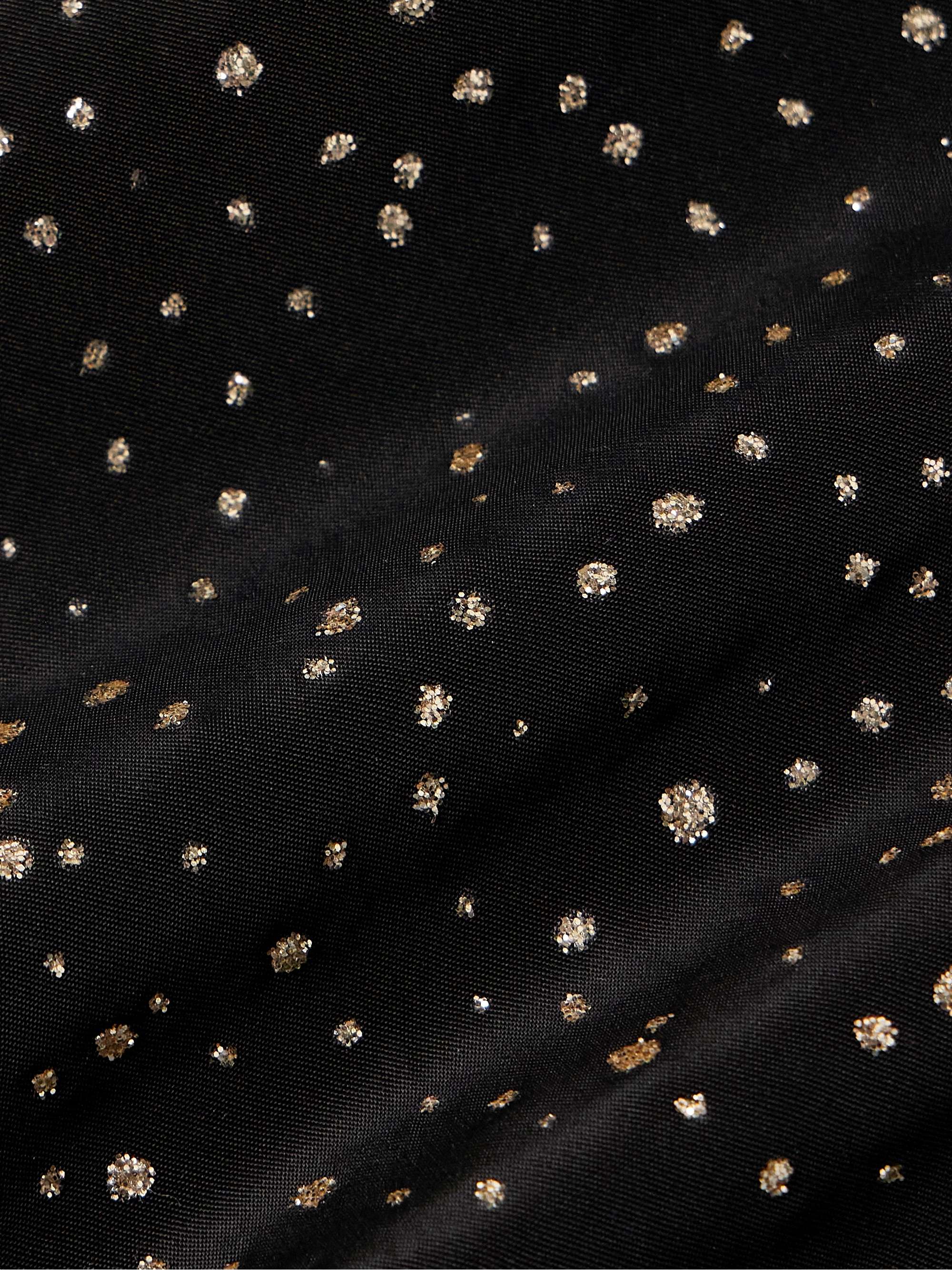 Straight-Leg Glittered Polka-Dot Faille Shorts view