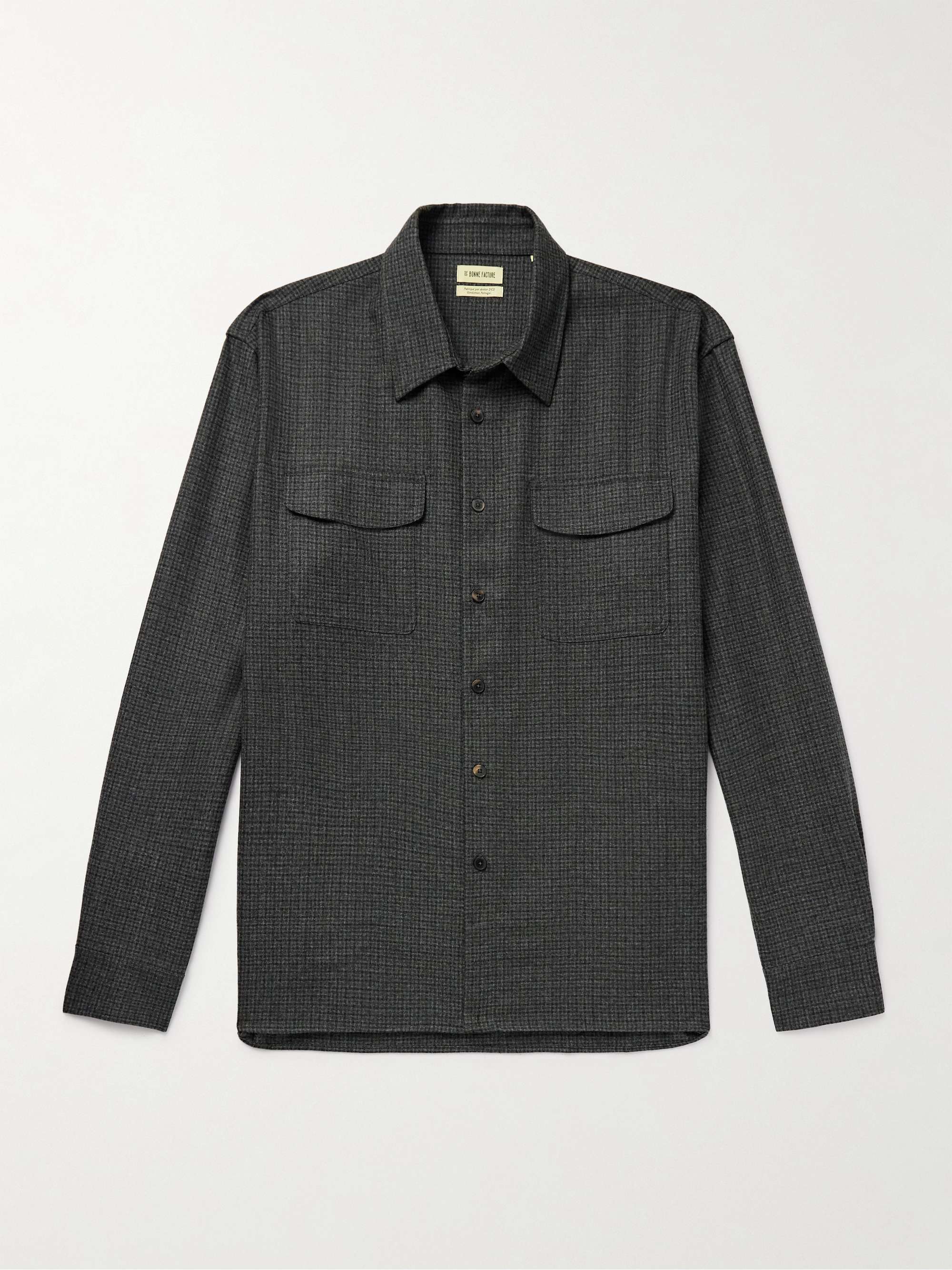 Puppytooth Wool-Flannel Overshirt view
