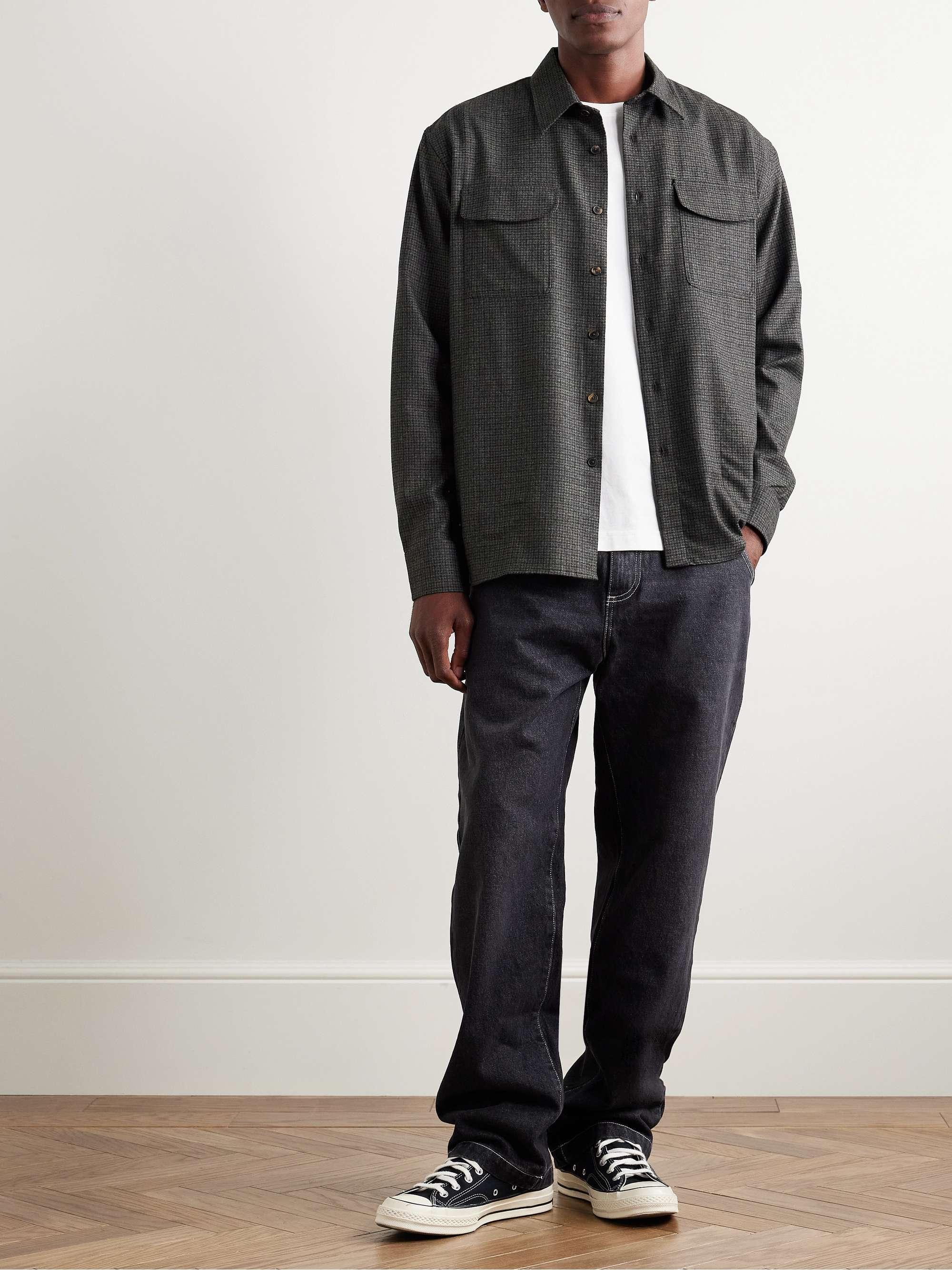 Puppytooth Wool-Flannel Overshirt view