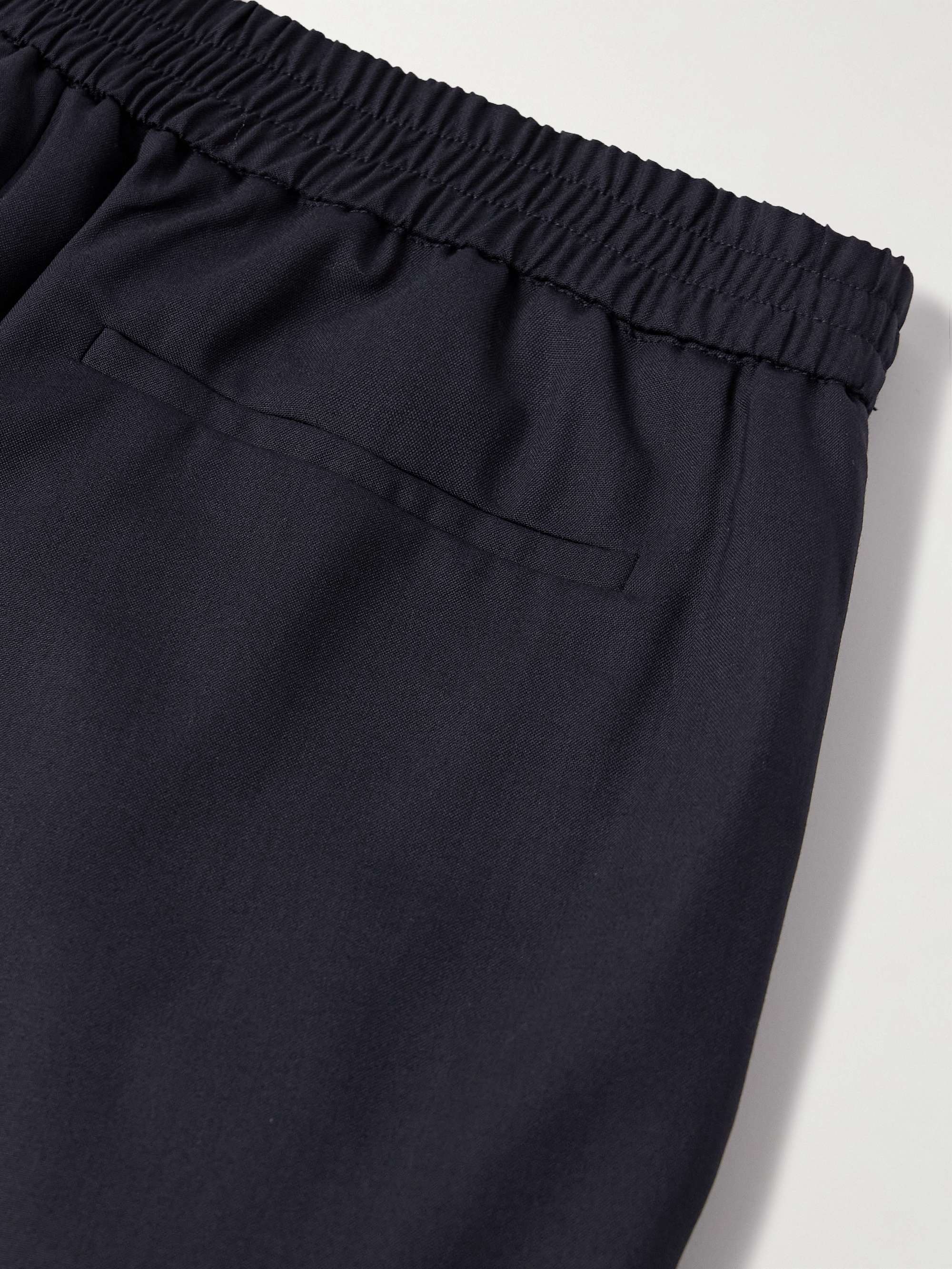 Easy Straight-Leg Pleated Wool Trousers view