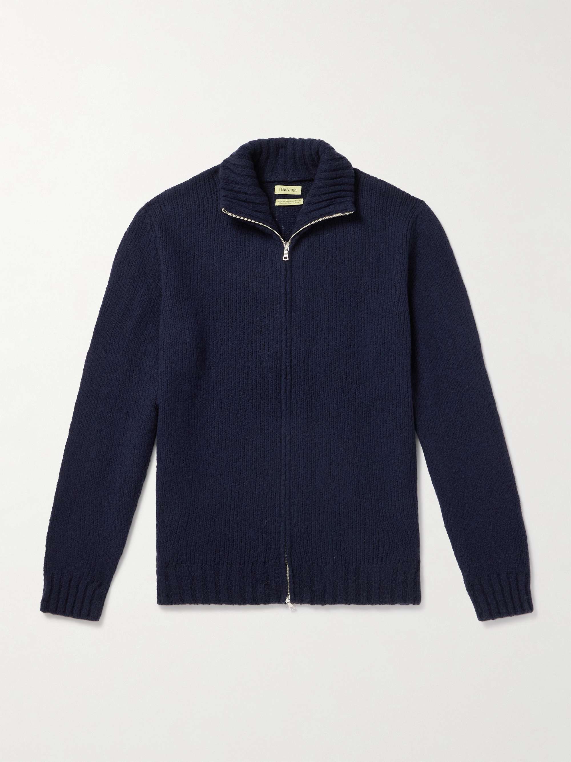 Wool-Bouclé Zip-Up Sweater view