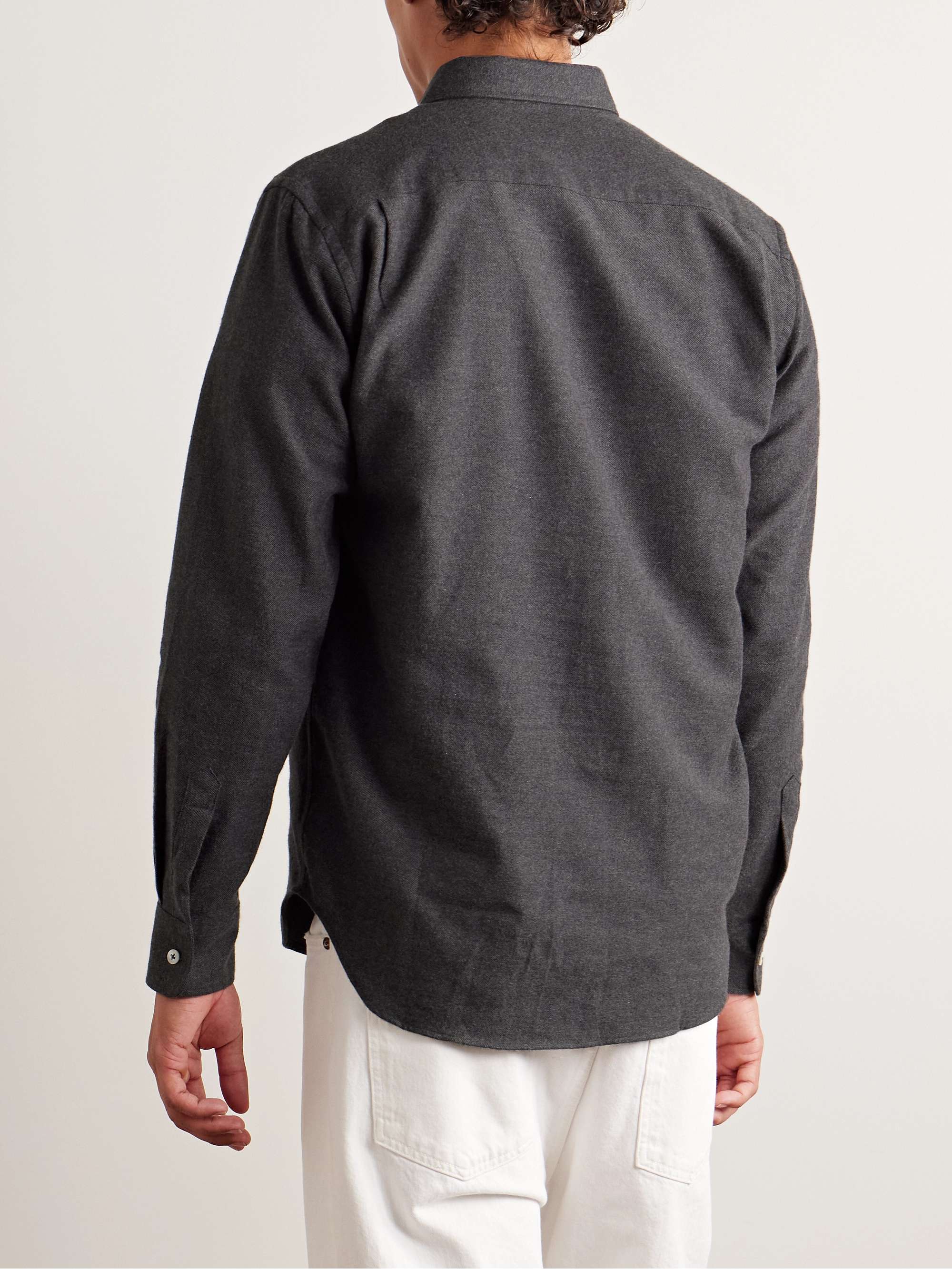 Button-Down Collar Cotton and Yak-Blend Flannel Shirt view