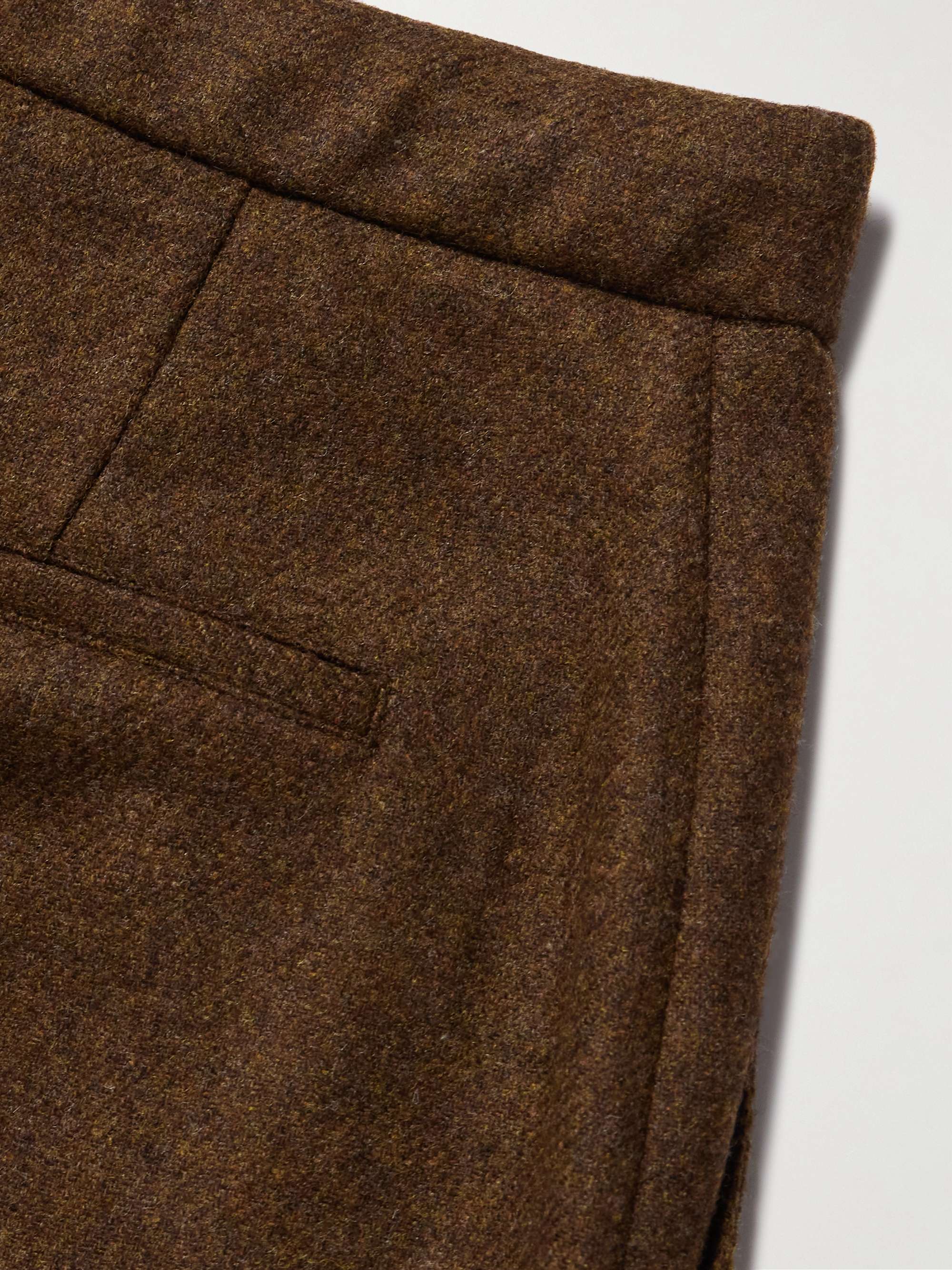 Straight-Leg Wool-Twill Drawstring Trousers view