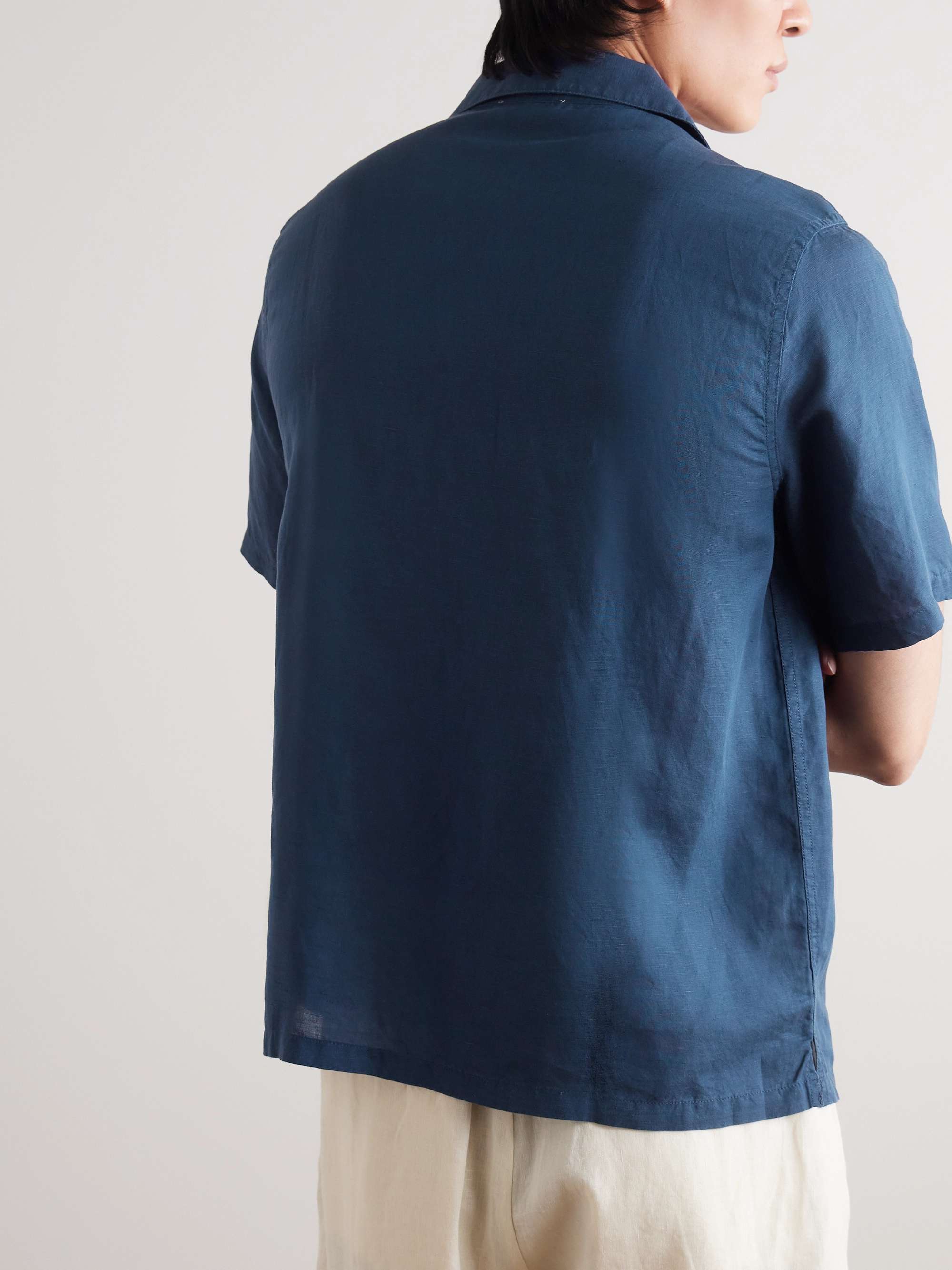 Air Convertible-Collar Linen and Lyocell-Blend Shirt view
