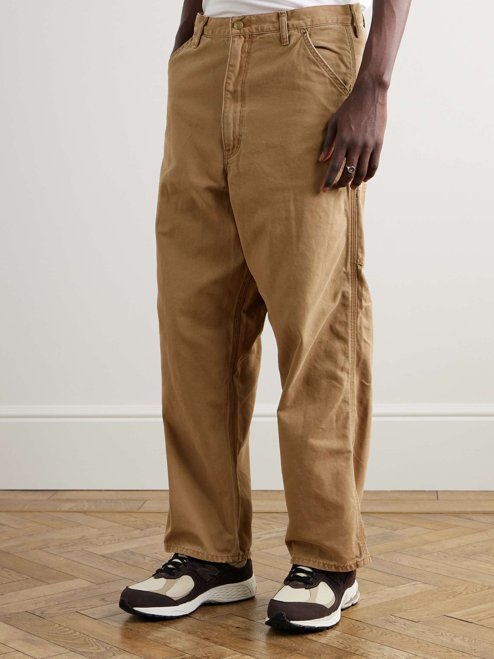Straight-Leg Cotton-Canvas Trousers view