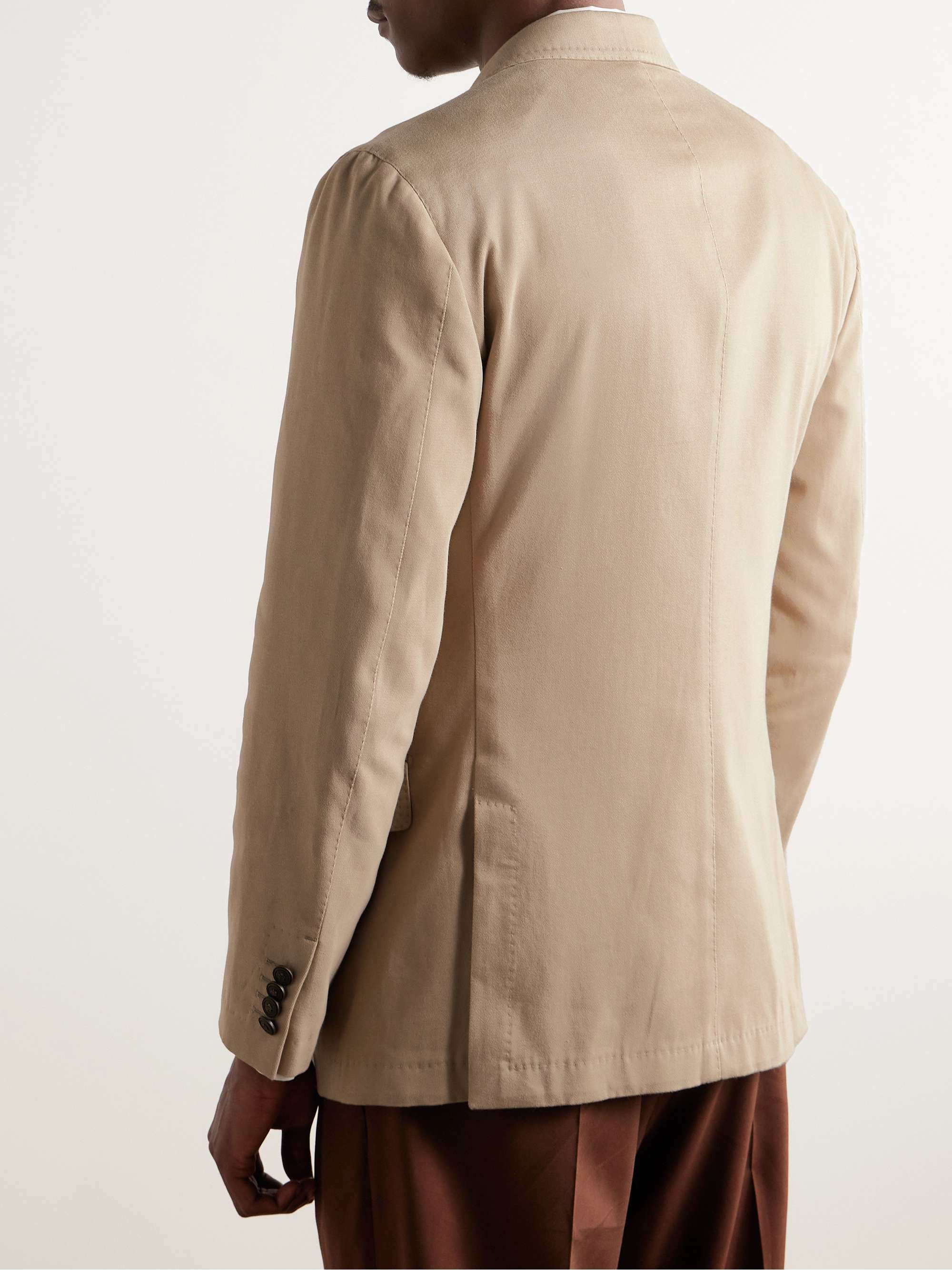 Cavendish Double-Breasted Cotton and Cashmere-Blend Twill Suit Jacket view