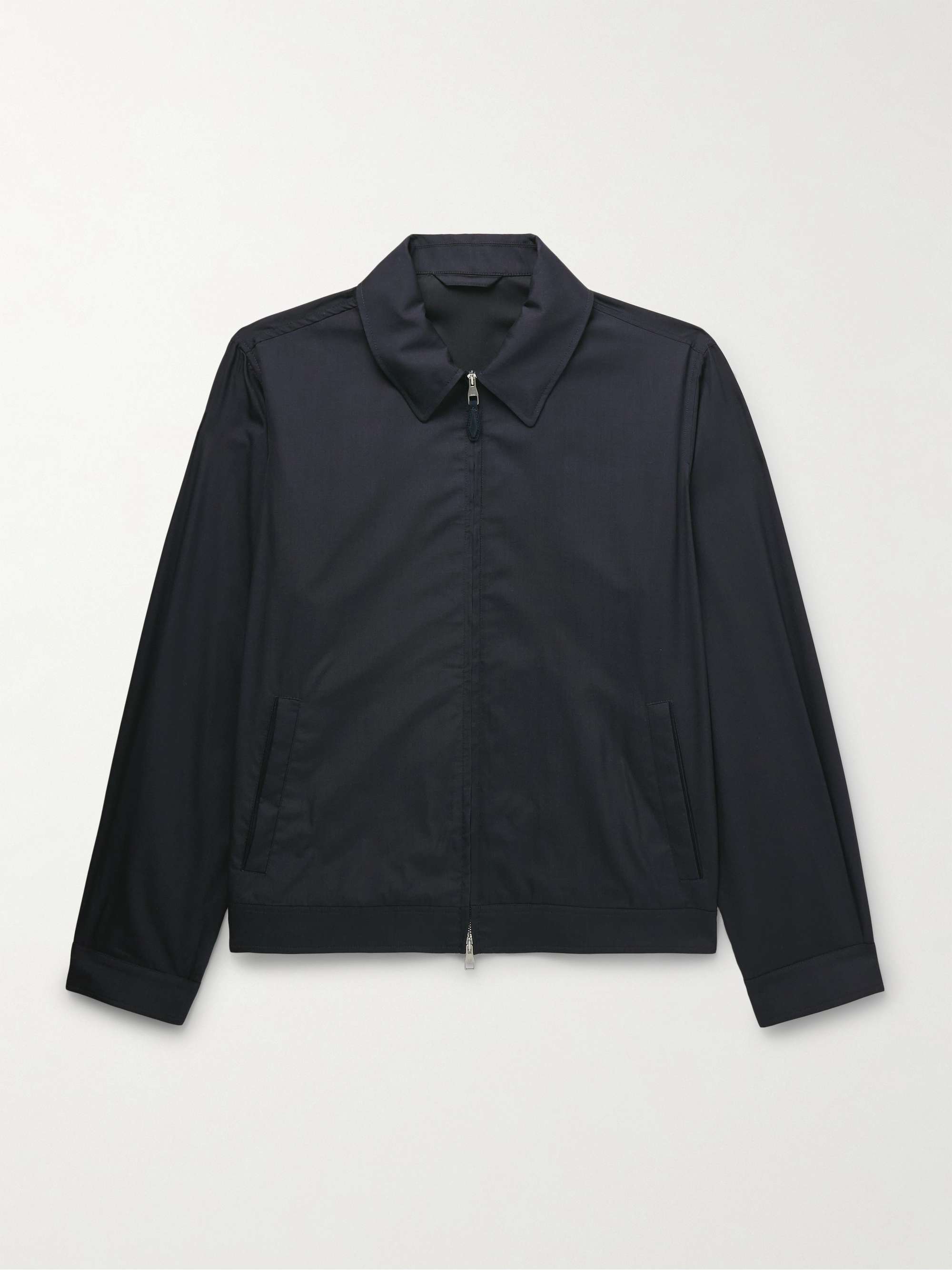 Wool and Mulberry Silk-Blend Blouson Jacket view