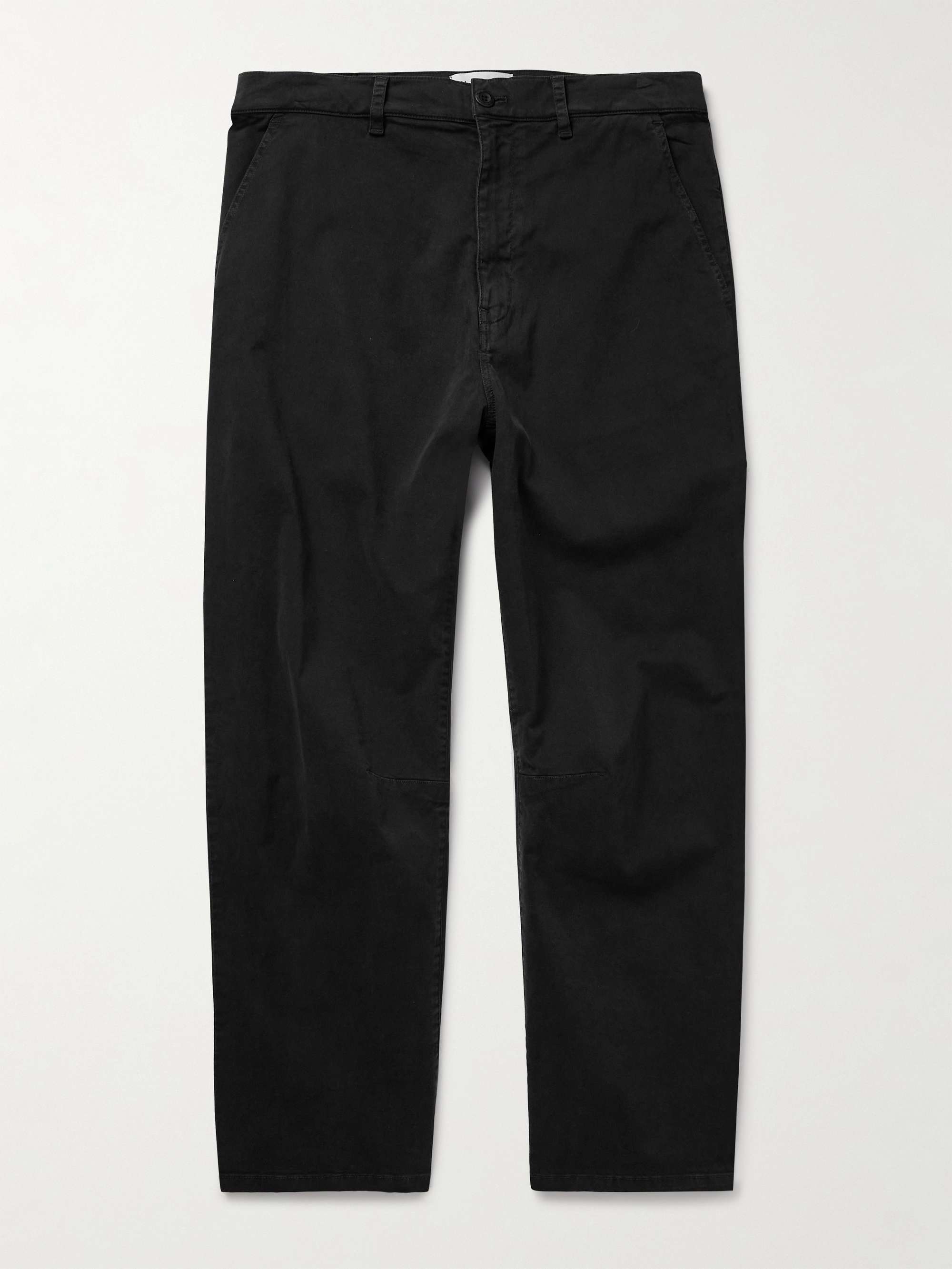 Carpenter Straight-Leg Cropped Stretch-Cotton Twill Trousers view