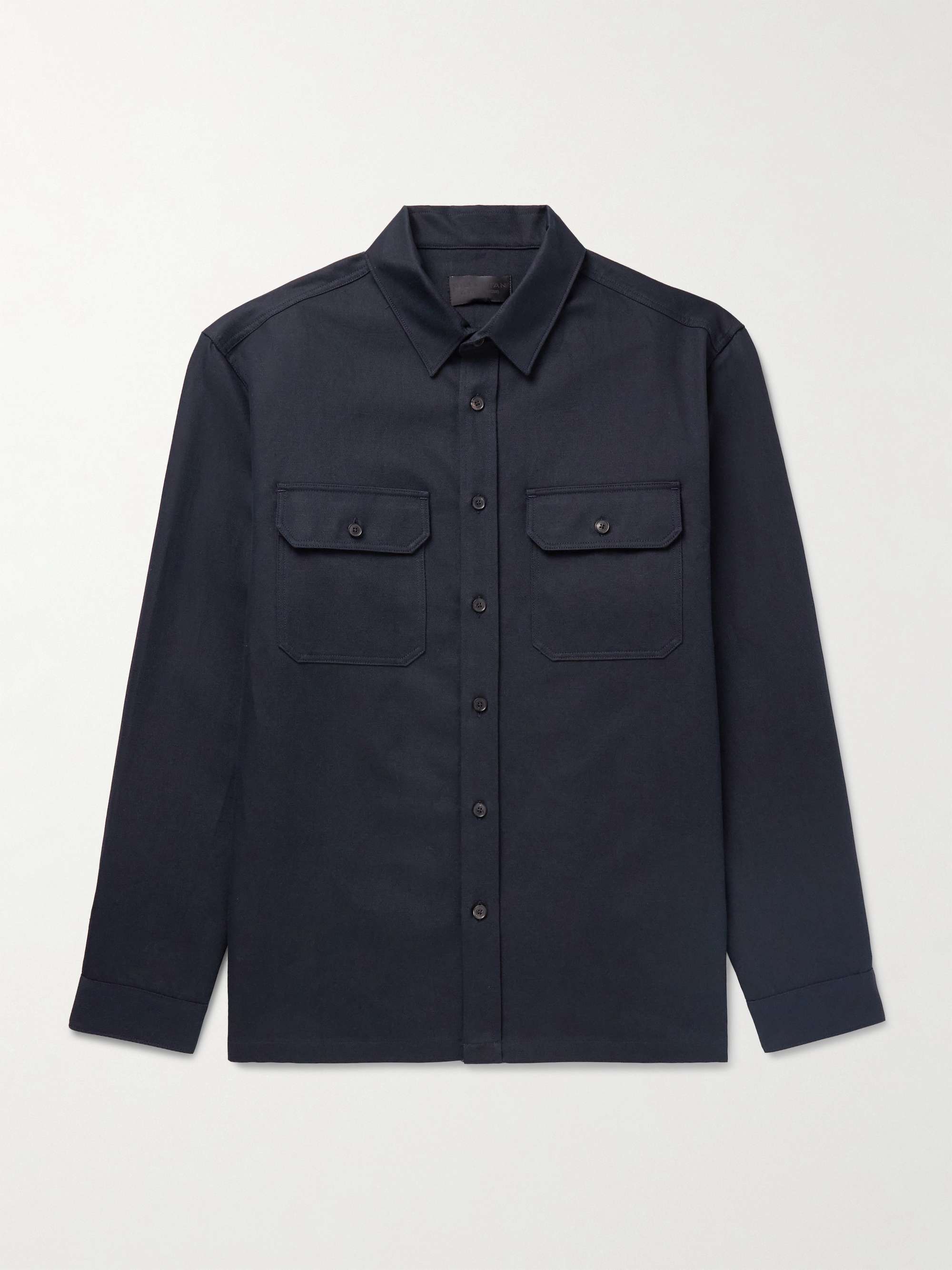 Evander Cotton and Linen-Blend Twill Overshirt view