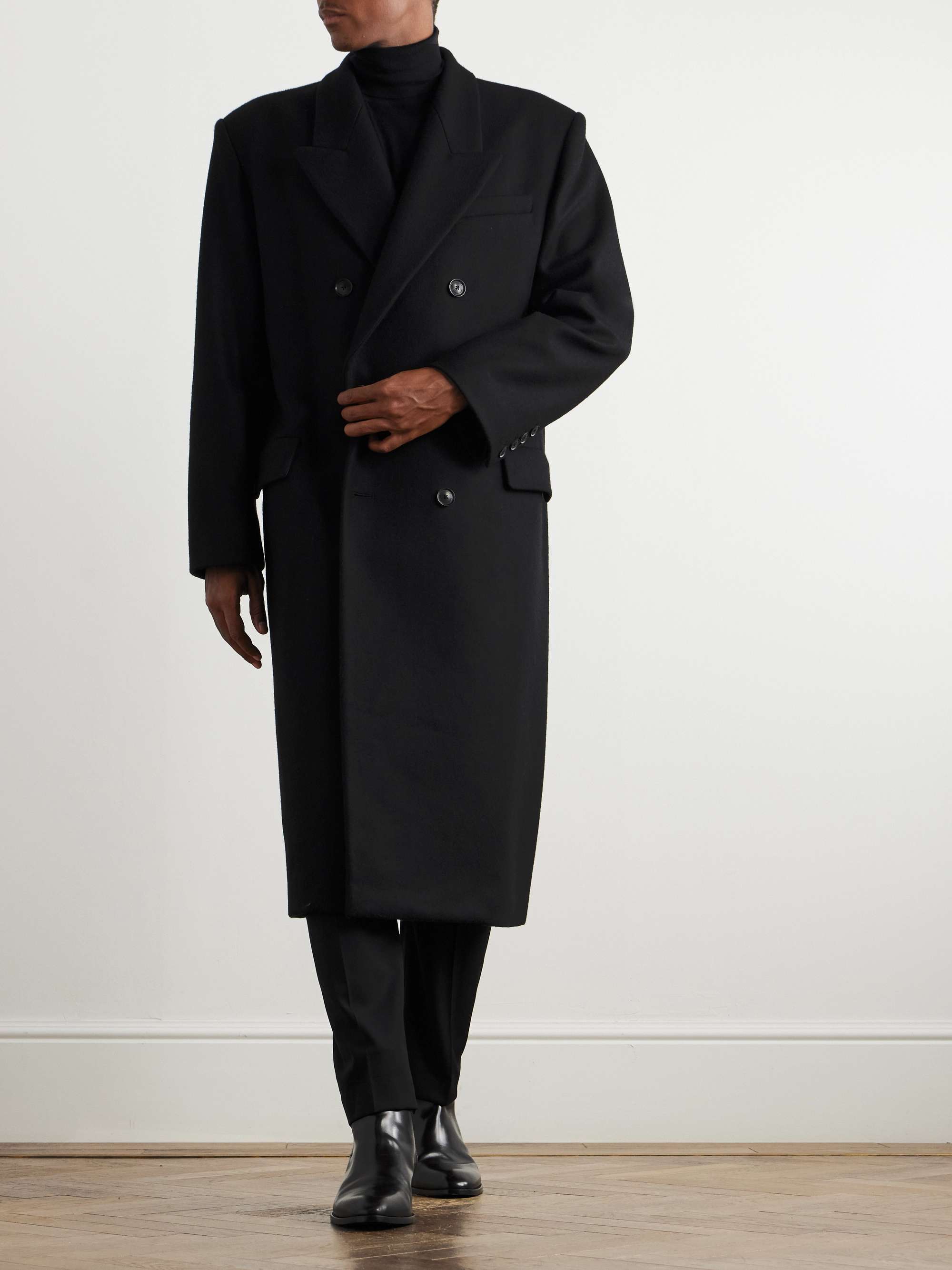 Double-Breasted Wool-Blend Coat view