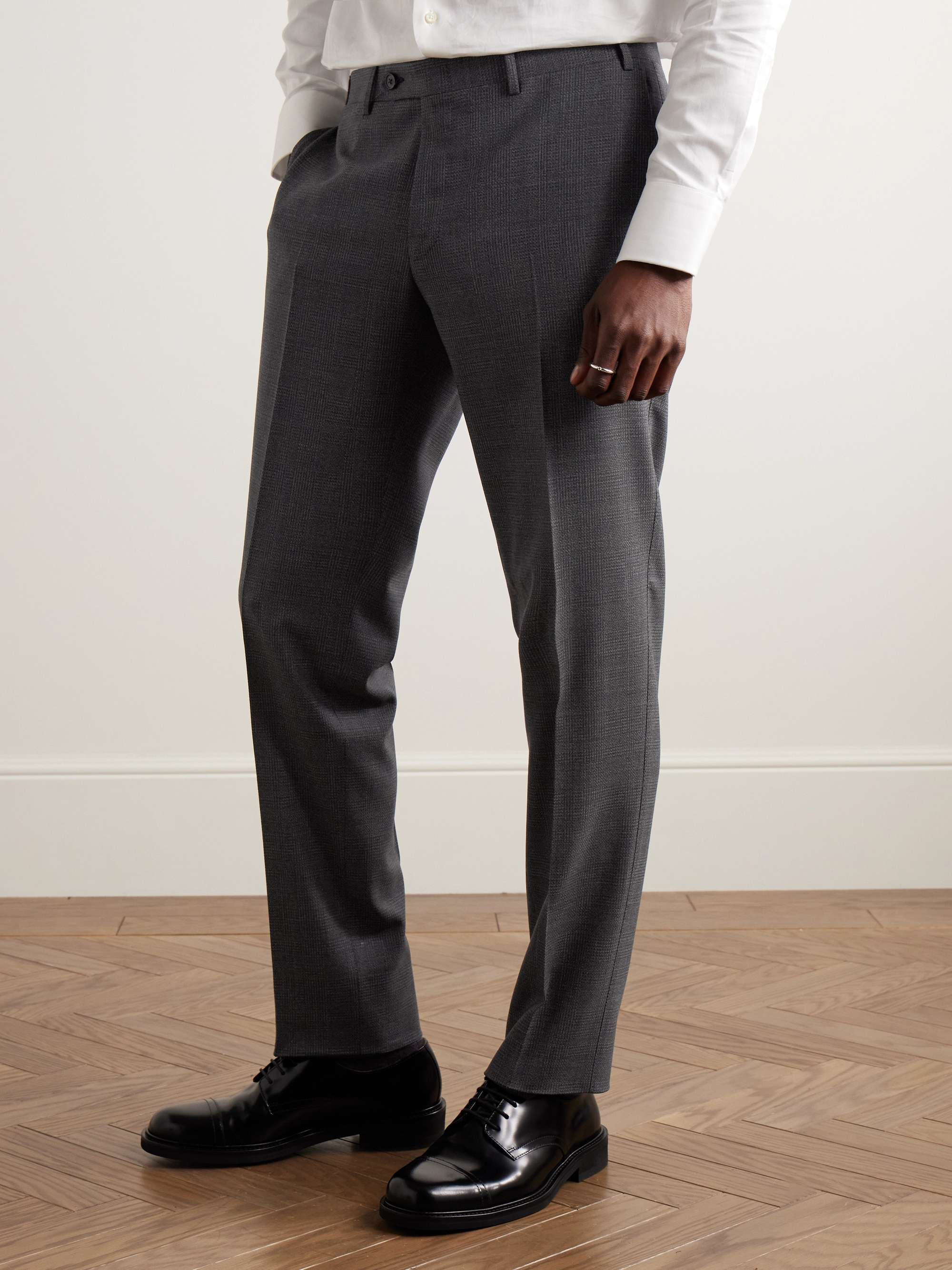 Slim-Fit Prince of Wales Checked Super 160s Wool Suit Trousers view