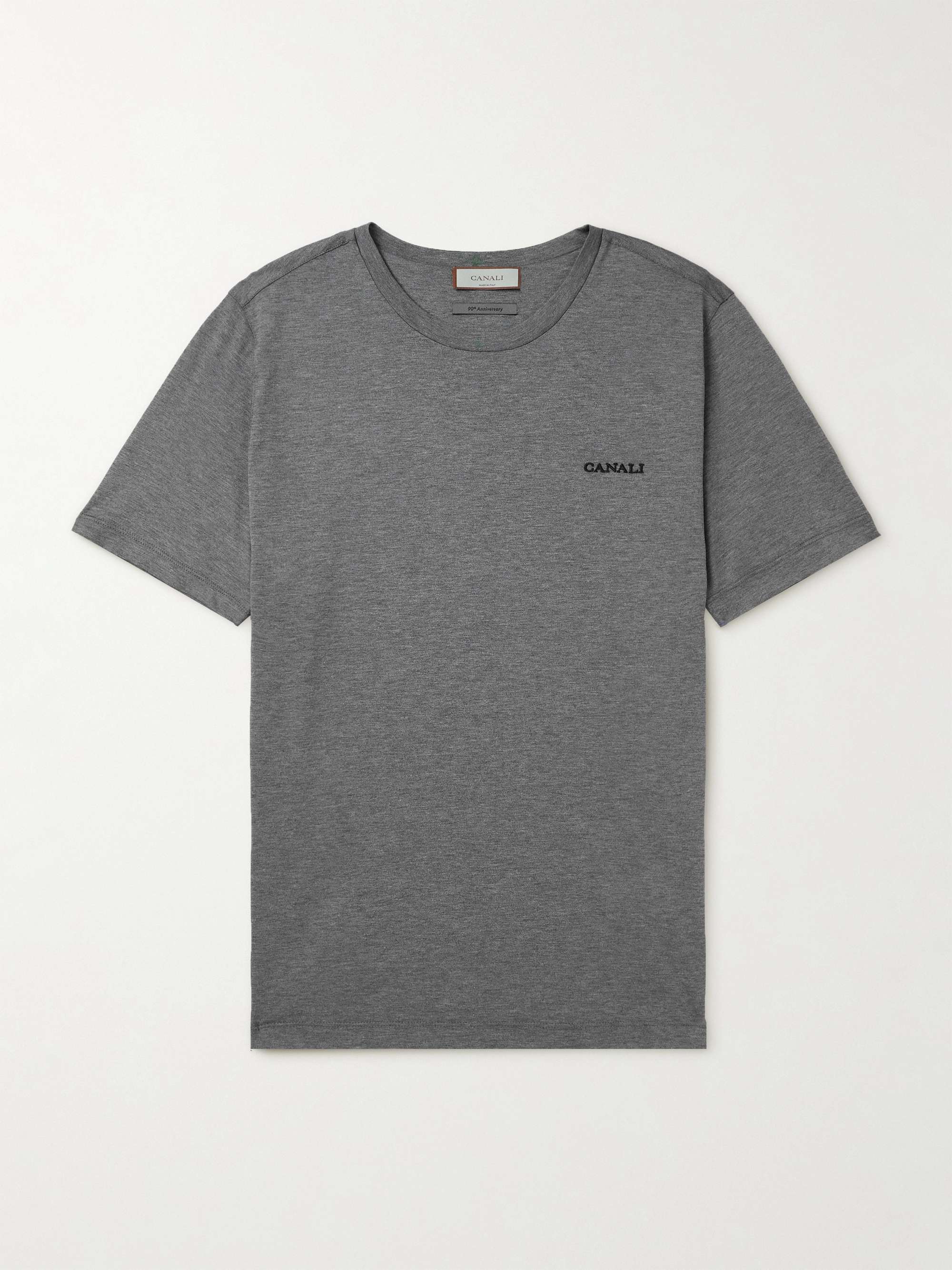 Logo-Embroidered Printed Cotton and Silk-Blend Jersey T-Shirt view