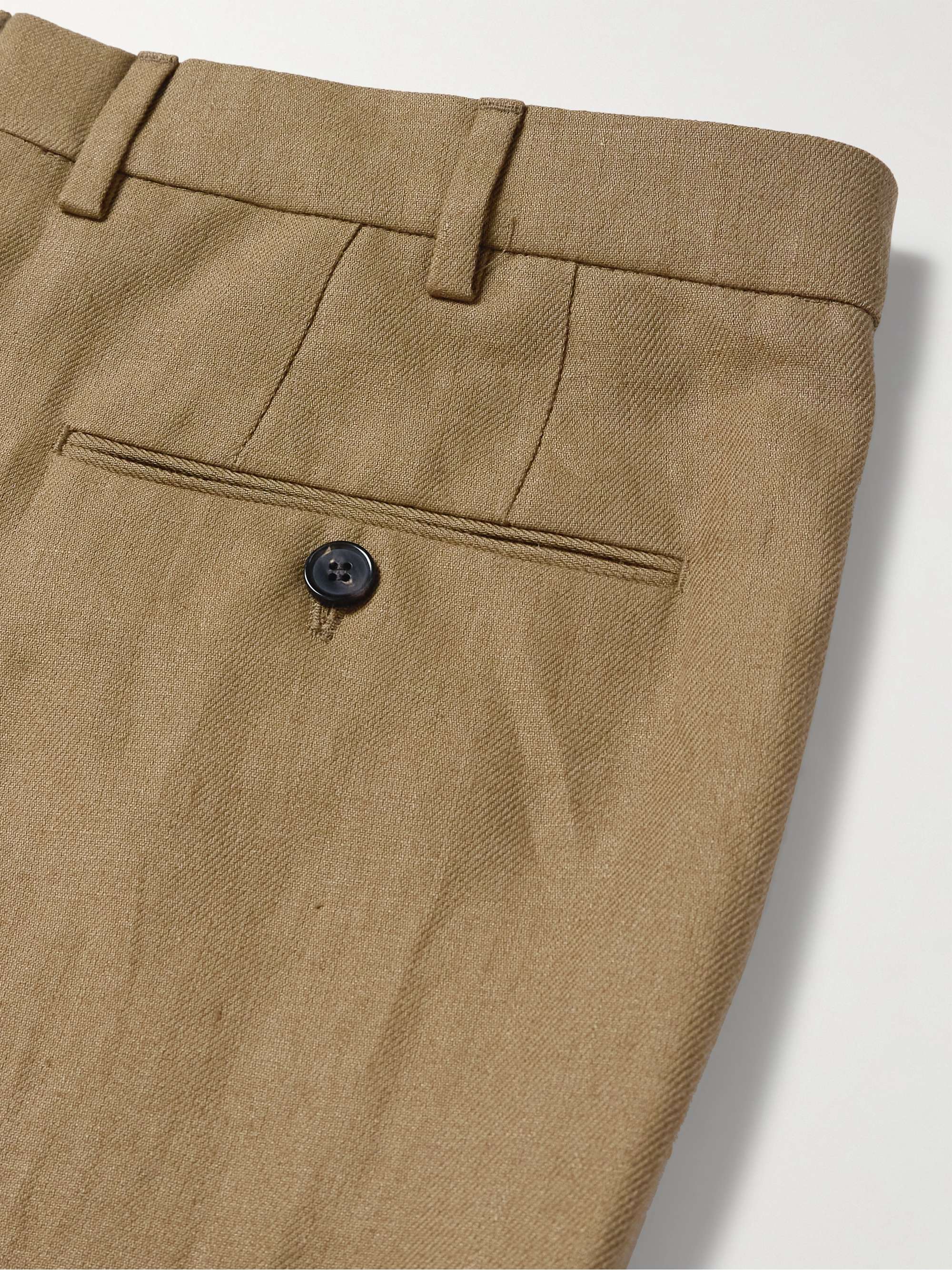 Carlo Straight-Leg Linen-Twill Trousers view
