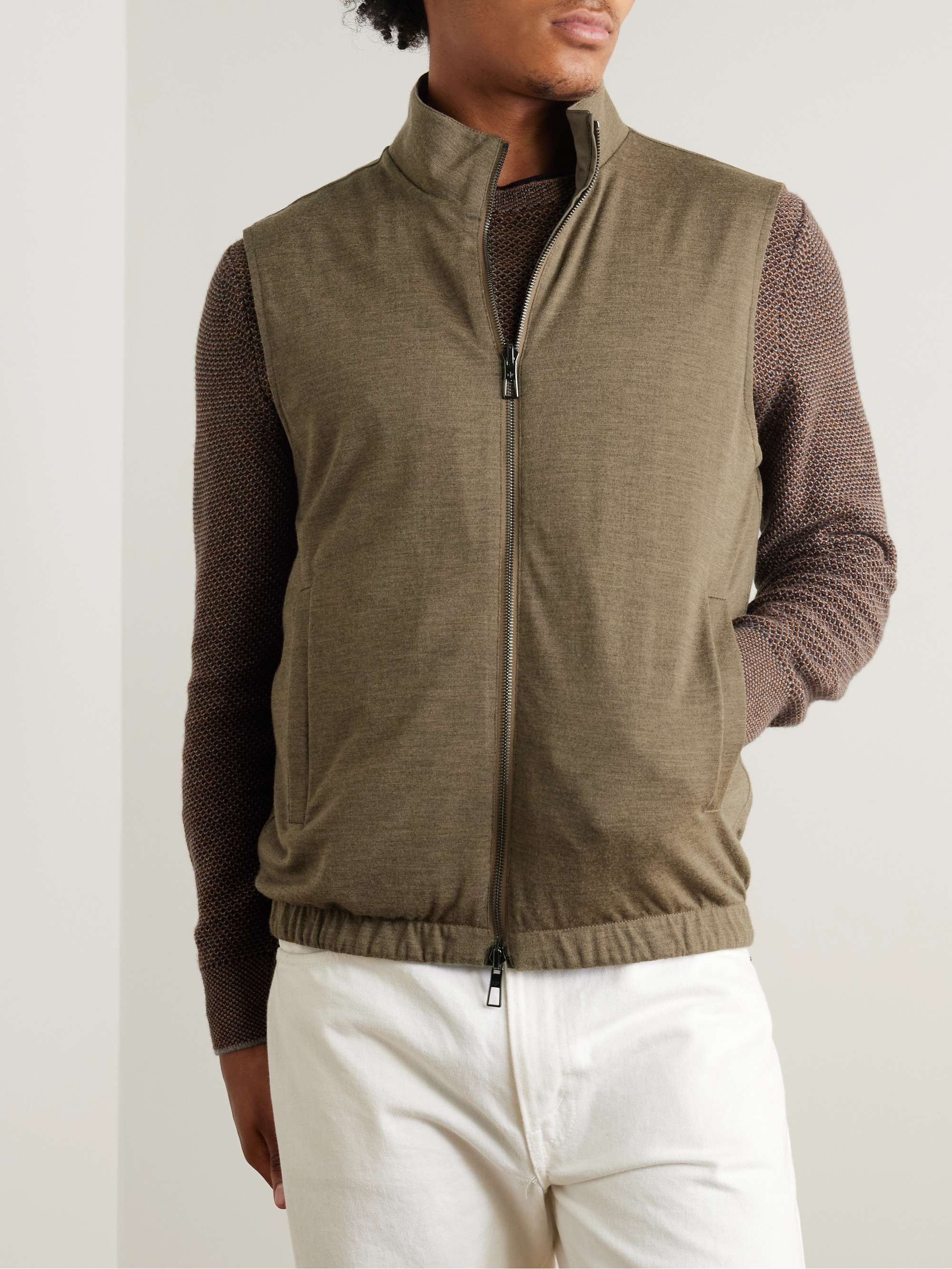 Slim-Fit Reversible Storm System® Shell and Super Wish® Virgin Wool Gilet view