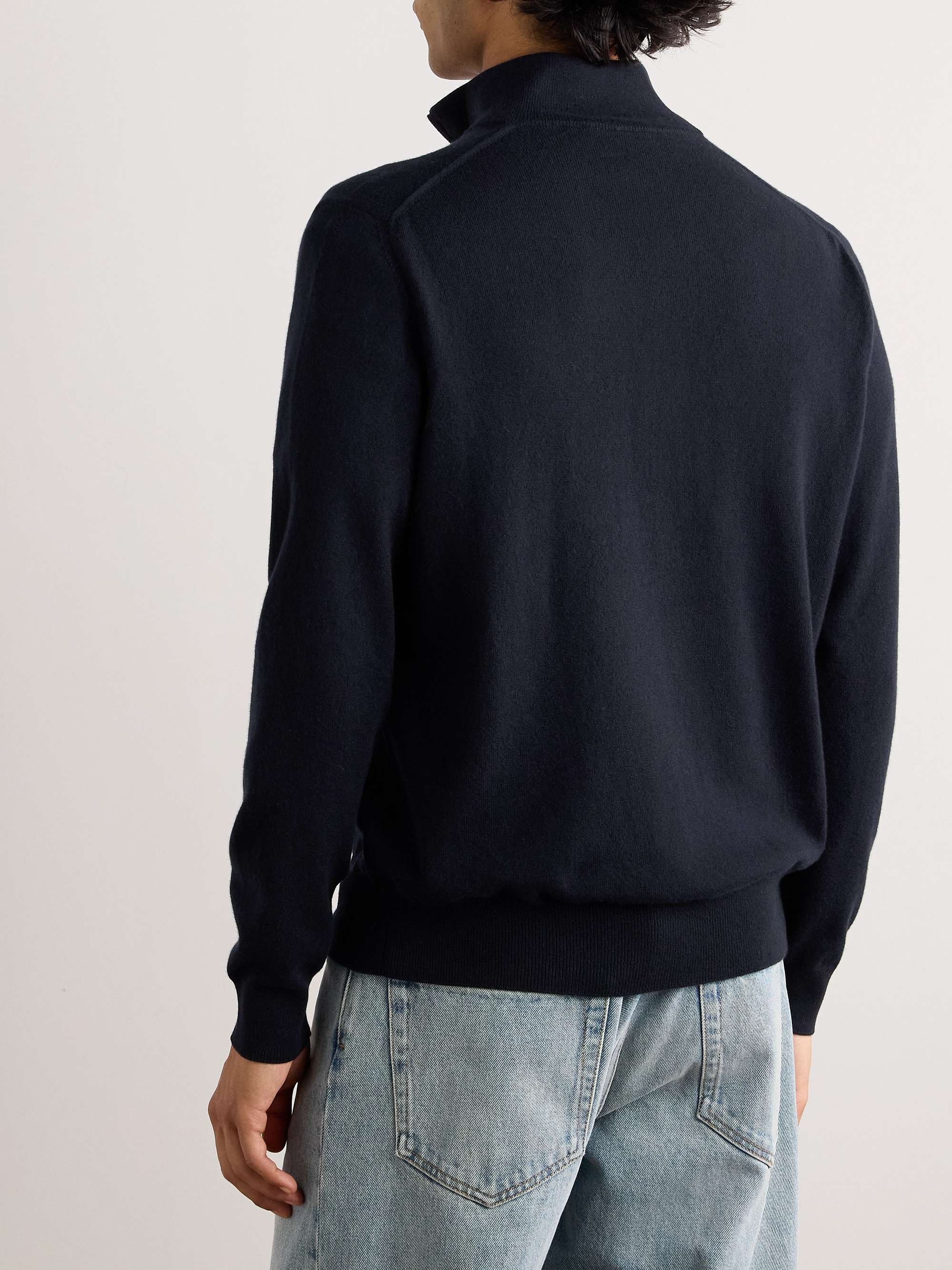 Slim-Fit Baby Cashmere Half-Zip Sweater view