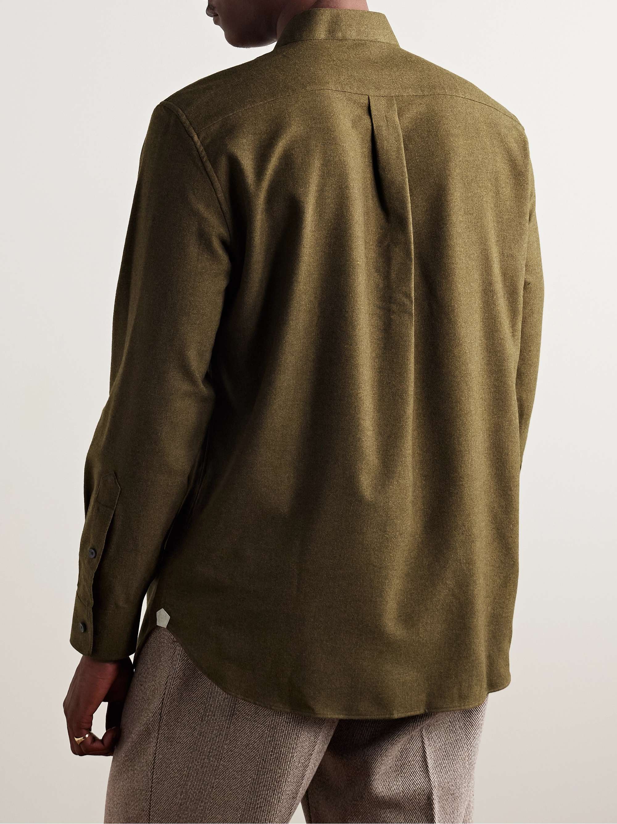 Elia Grandad-Collar Virgin Wool and Cashmere-Blend Shirt view