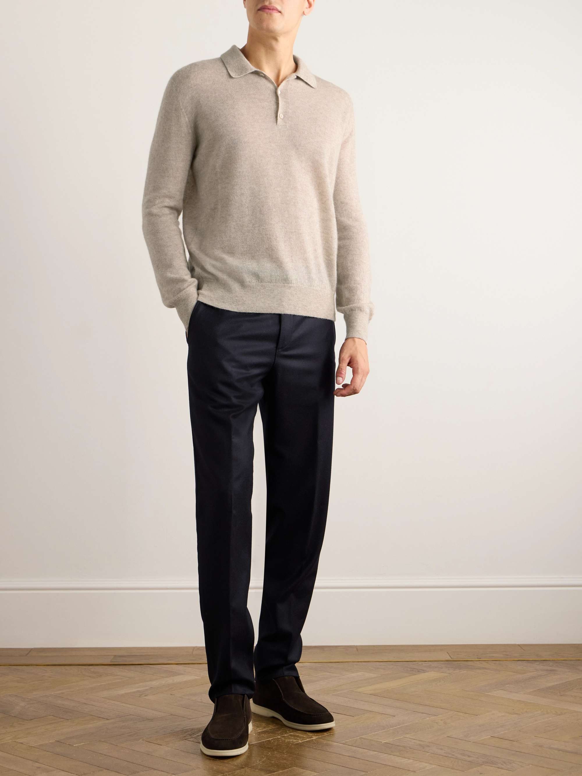 Camino Brushed Cashmere and Silk-Blend Polo Shirt view