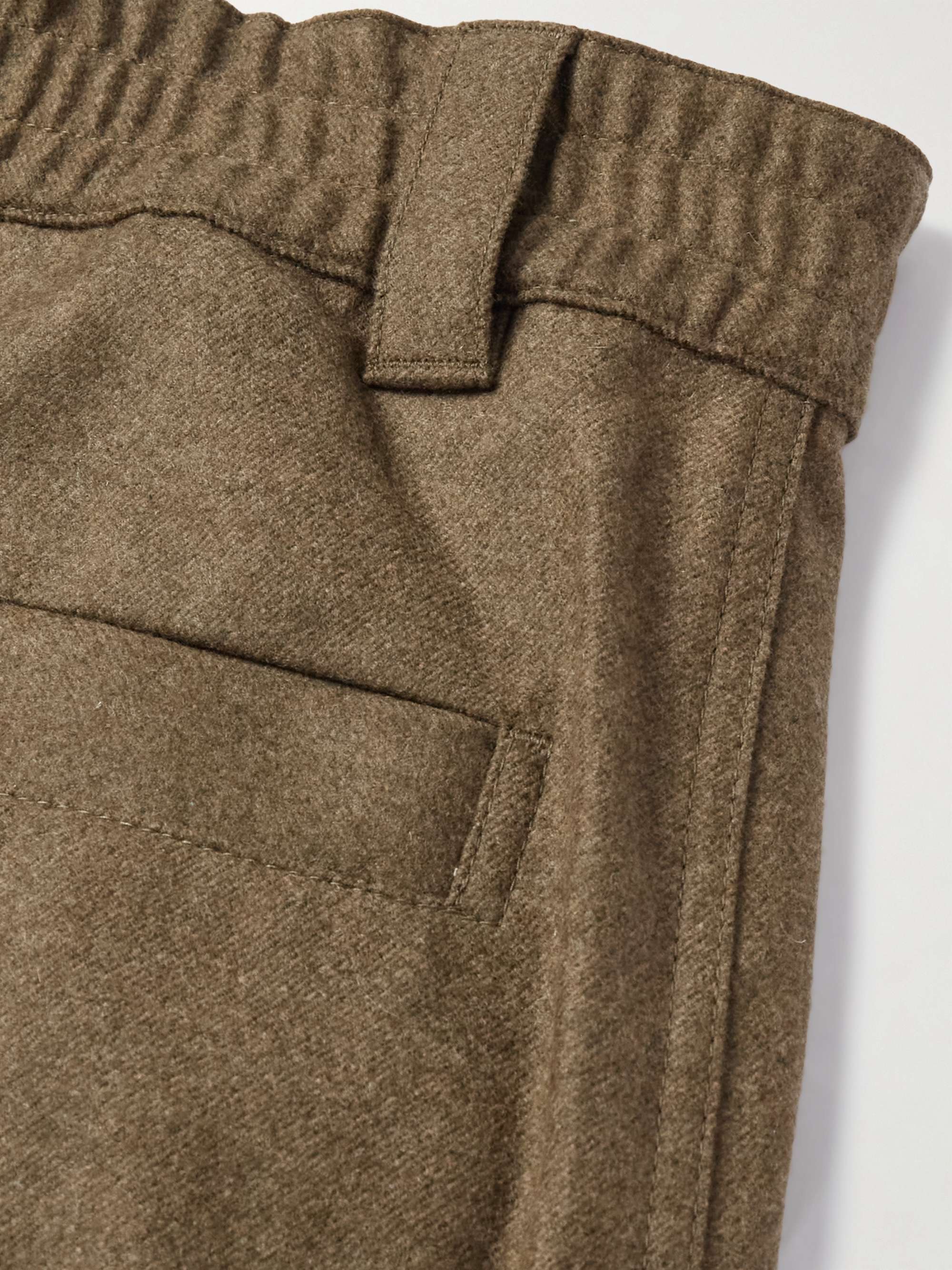 Reinga Straight-Leg Pleated Wool and Cashmere-Blend Flannel Trousers view