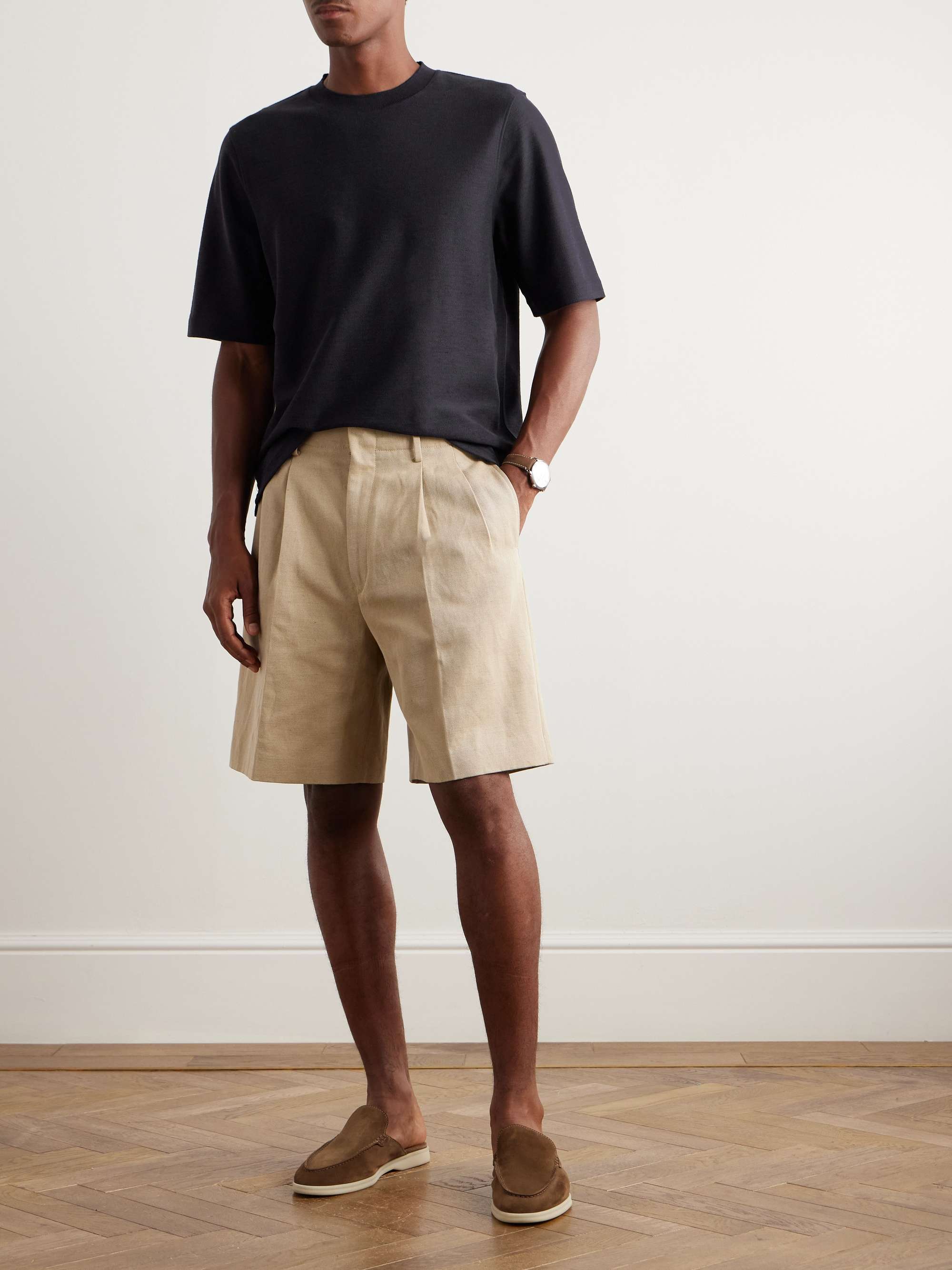 Quarna Oversized Knitted Silk, Cotton and Linen-Blend T-Shirt view