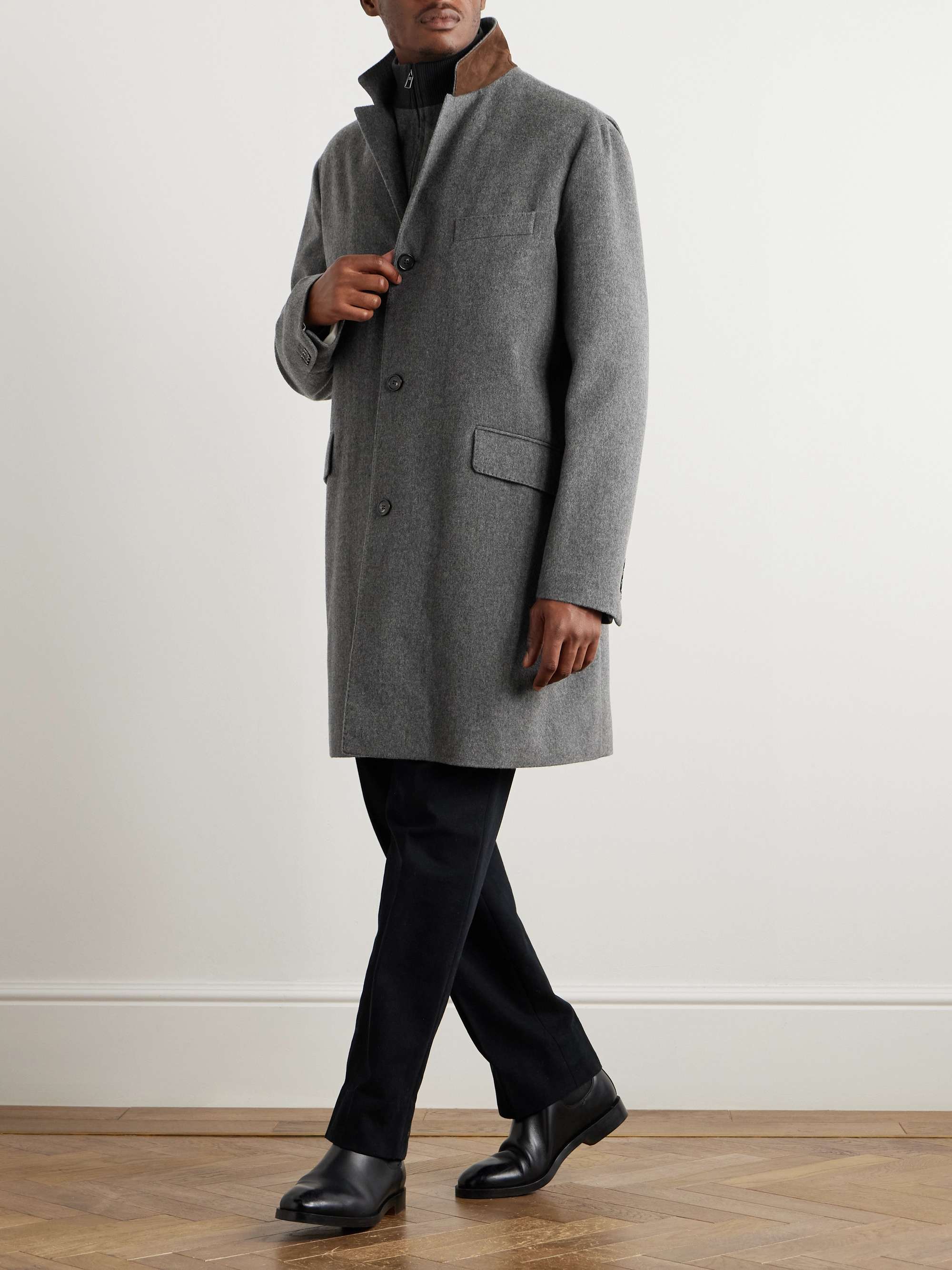 Martingala Suede-Trimmed Storm System® Cashmere Coat view
