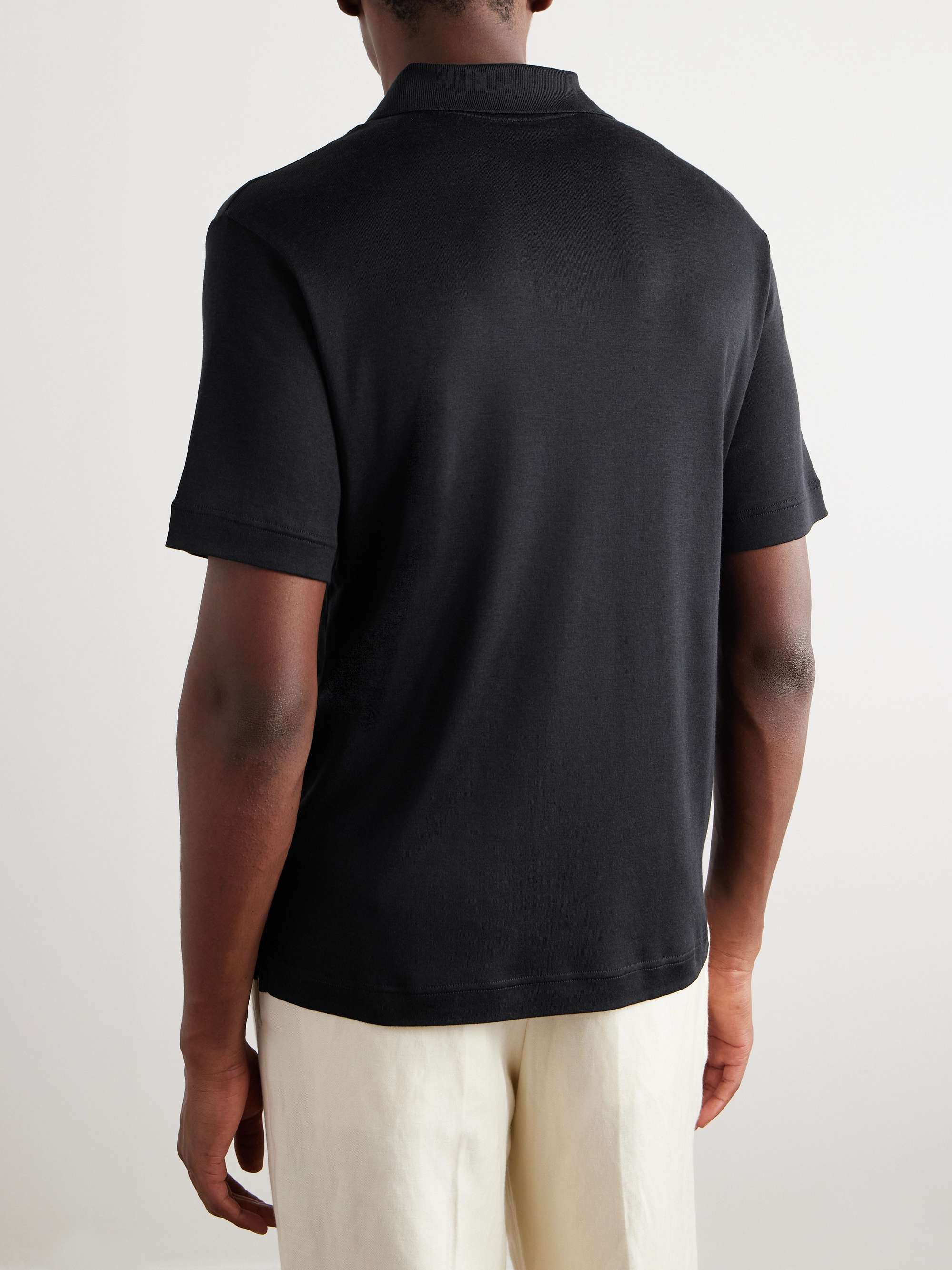 Valpiana Silk and Cotton-Blend Polo Shirt view