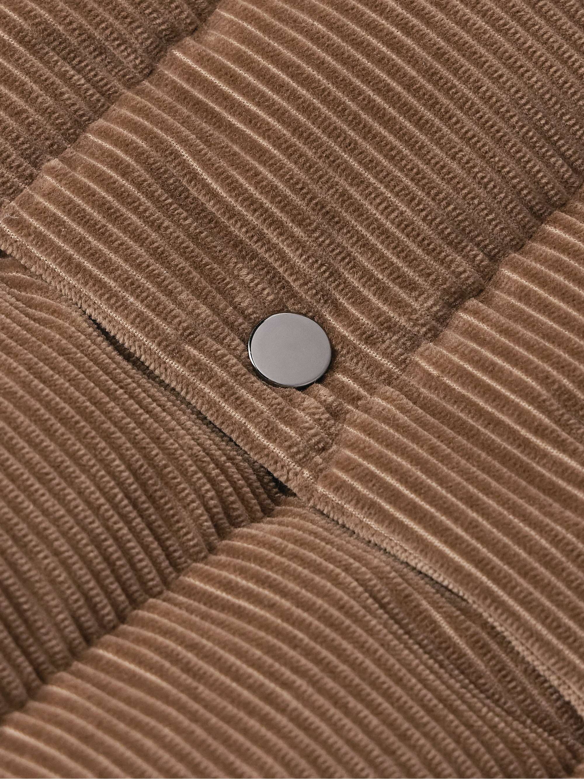 Logo-Appliquéd Cotton-Corduroy Down Shirt Jacket view