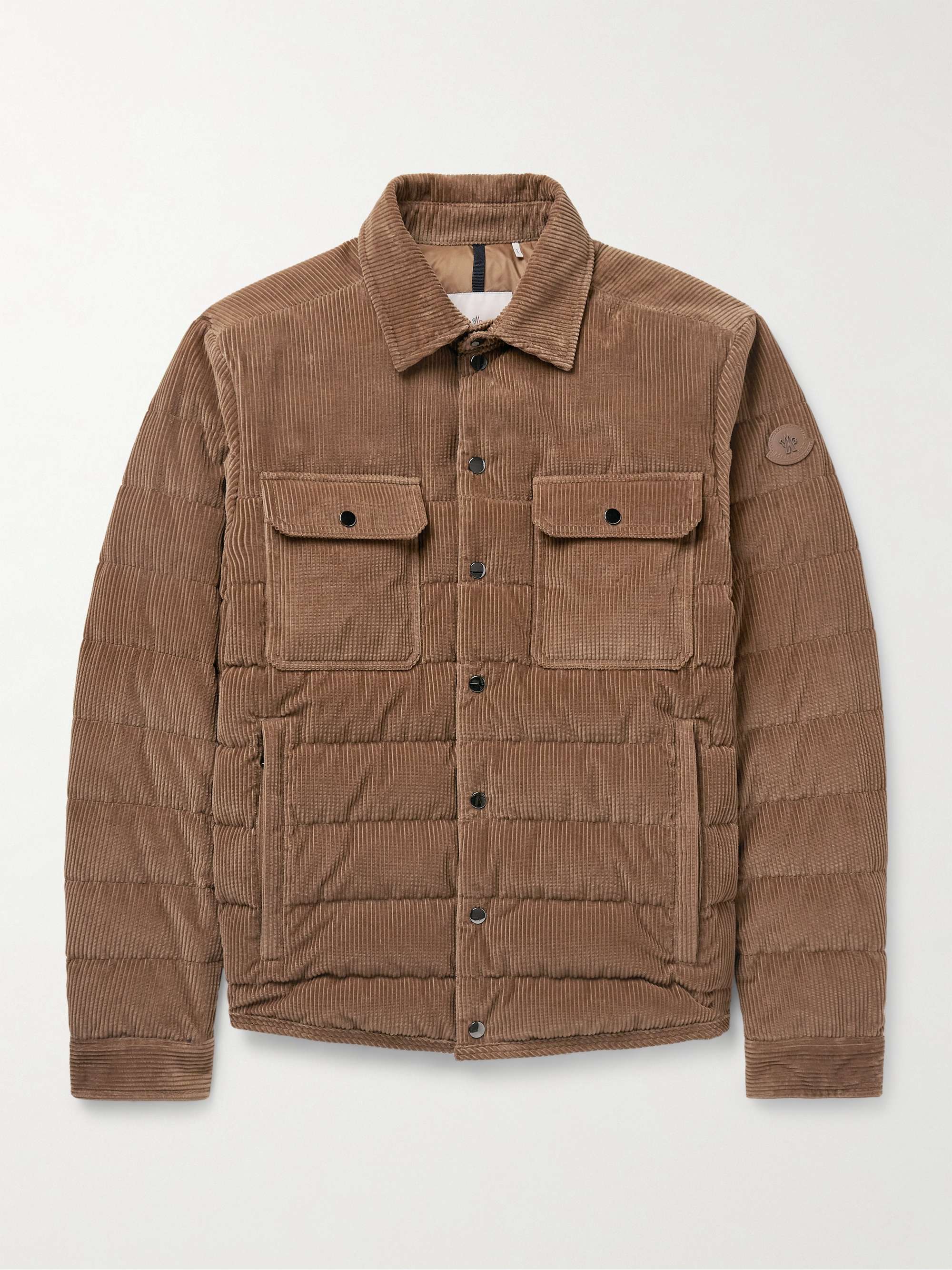 Logo-Appliquéd Cotton-Corduroy Down Shirt Jacket view