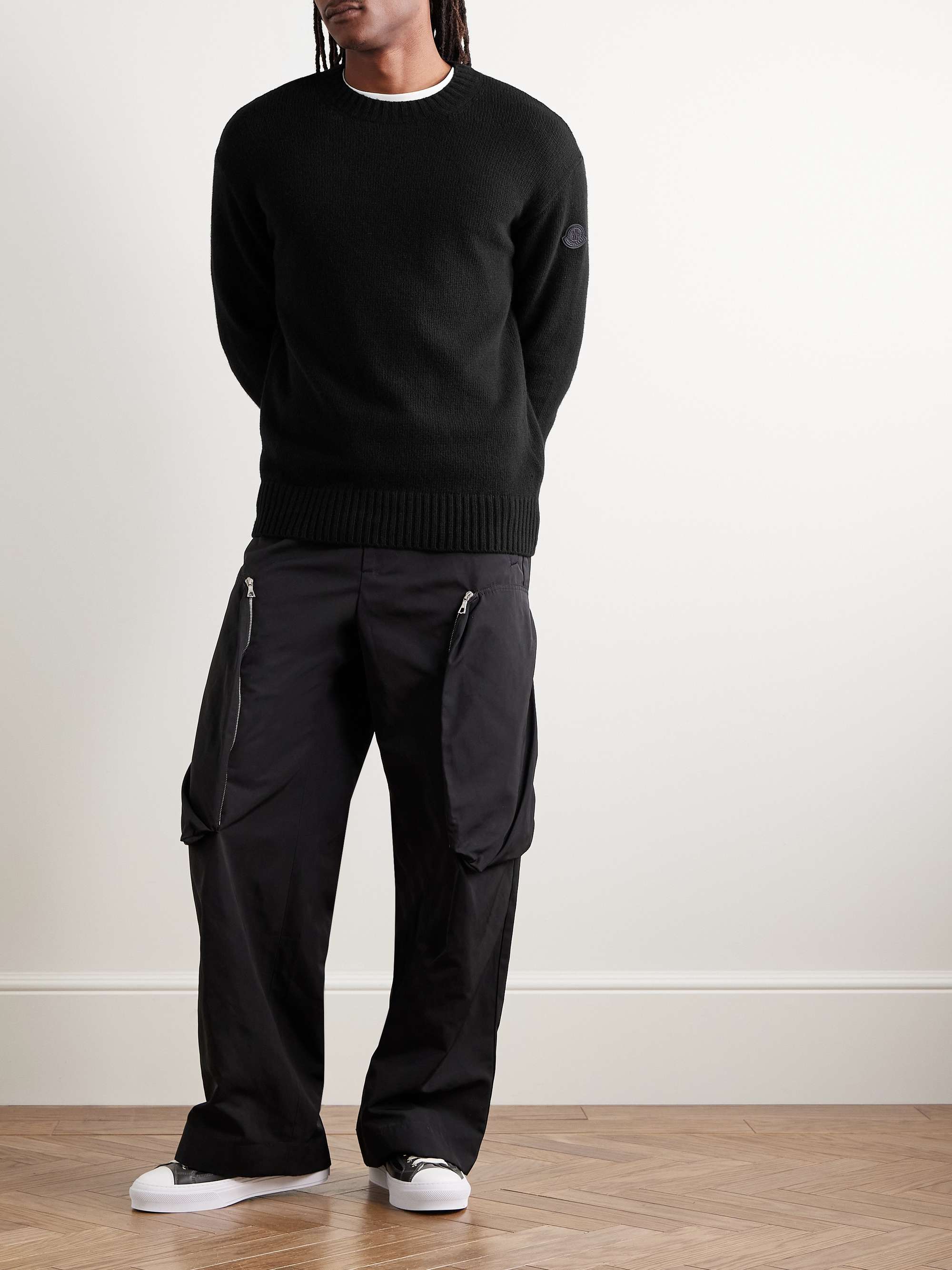 Logo-Appliquéd Virgin Wool and Cashmere-Blend Sweater view