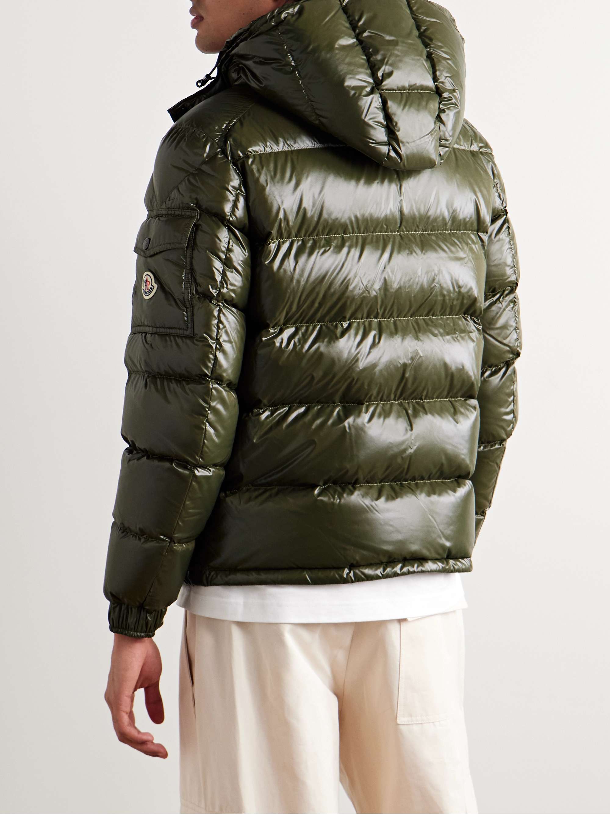 Maya Logo-Appliquéd Quilted Nylon Hooded Down Jacket view