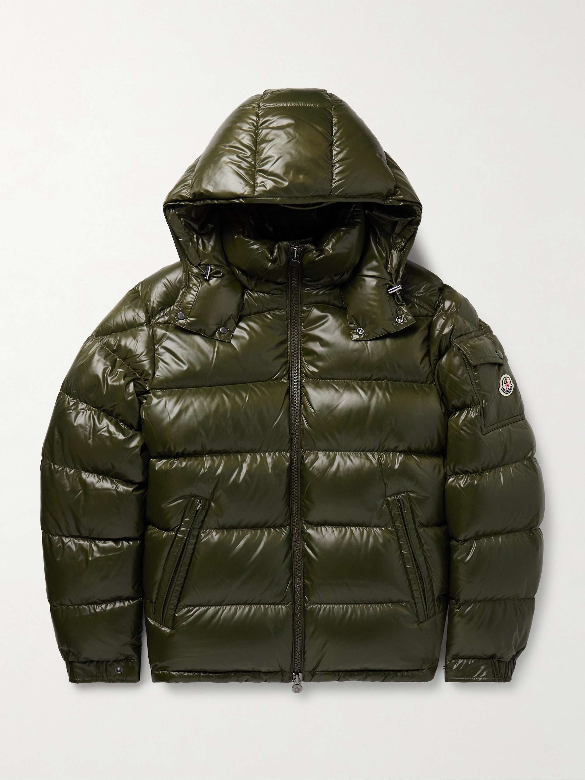 Maya Logo-Appliquéd Quilted Nylon Hooded Down Jacket view