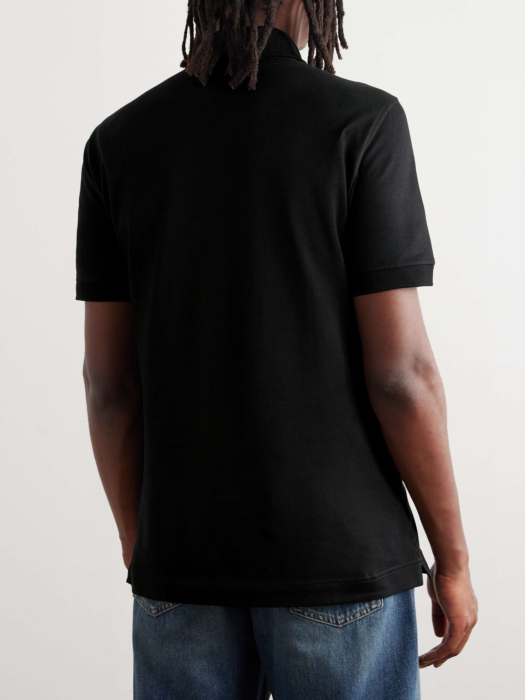 Logo-Embroidered Cotton-Piqué and Twill Polo Shirt view