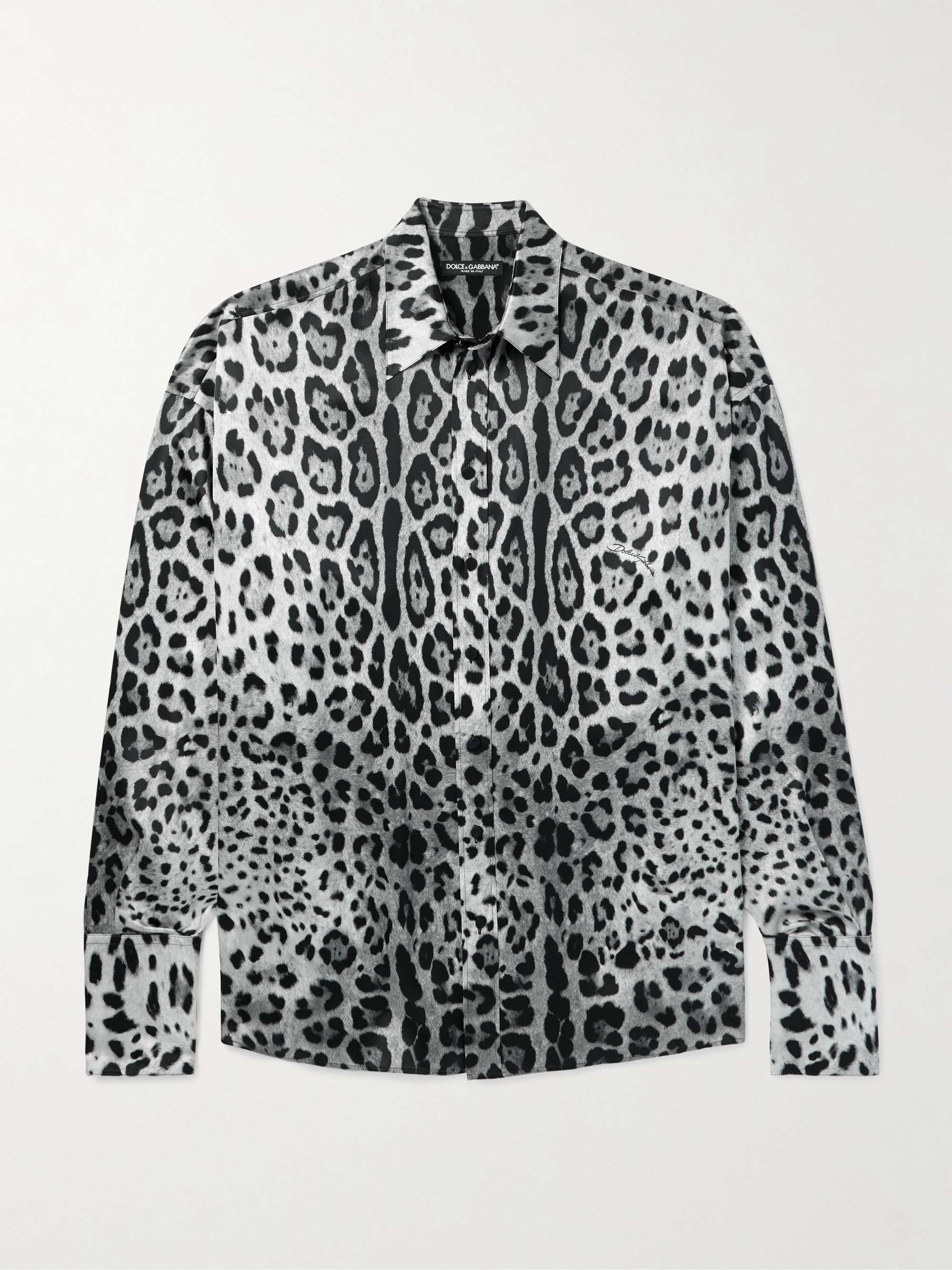 Oversized Leopard-Print Silk Shirt view