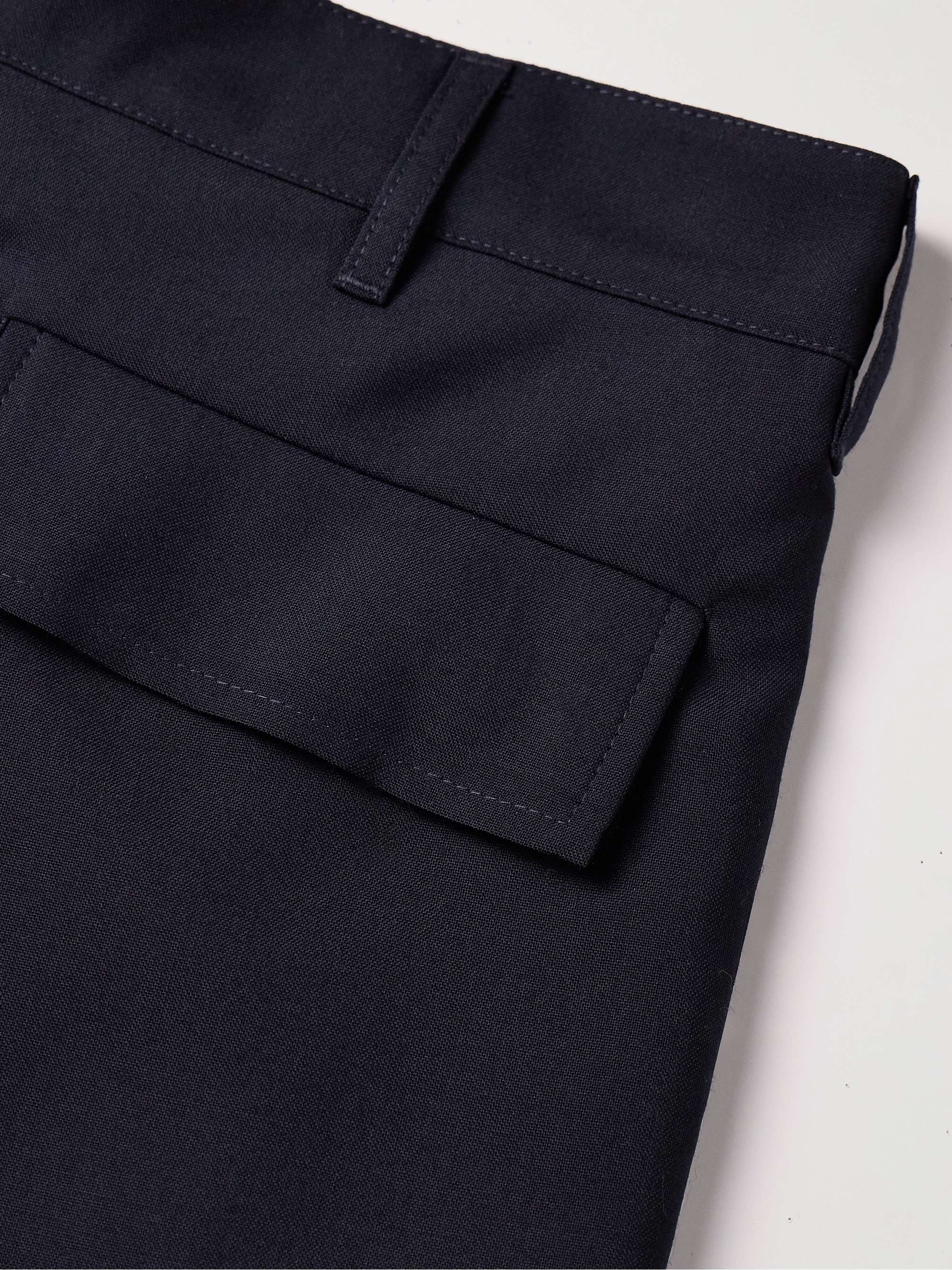 Straight-Leg Logo-Embroidered Virgin Wool Trousers view