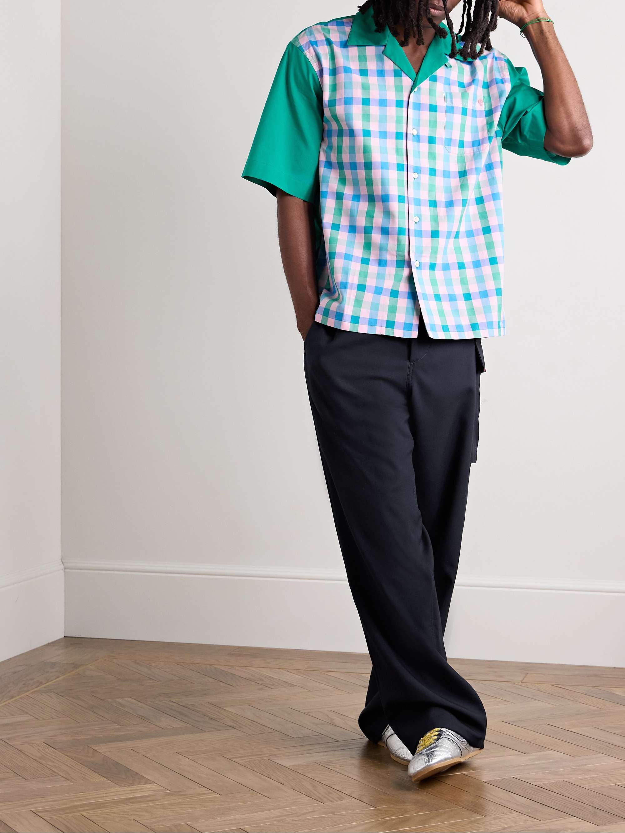 Straight-Leg Logo-Embroidered Virgin Wool Trousers view