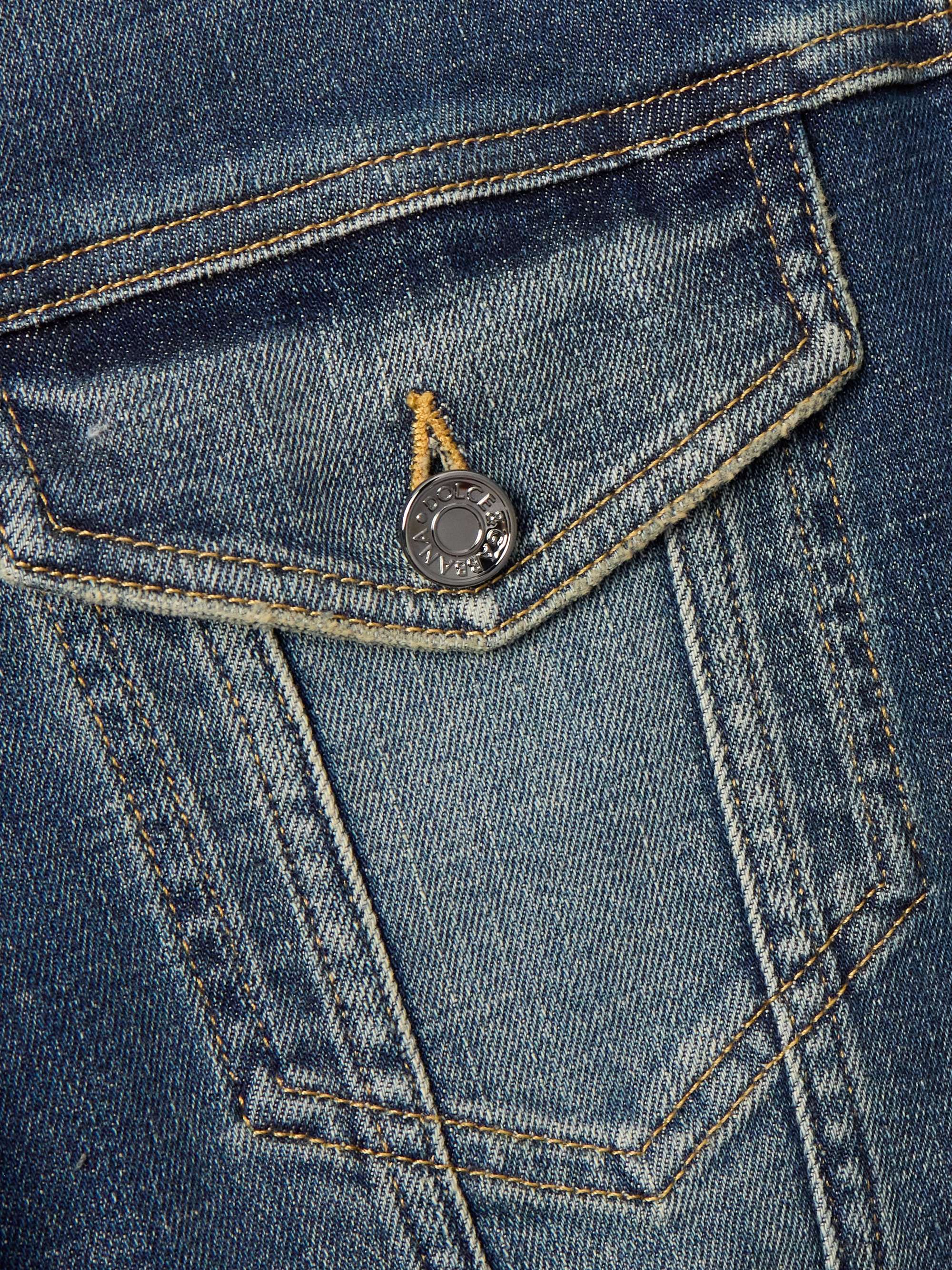 Logo-Appliquéd Washed-Denim Jacket view