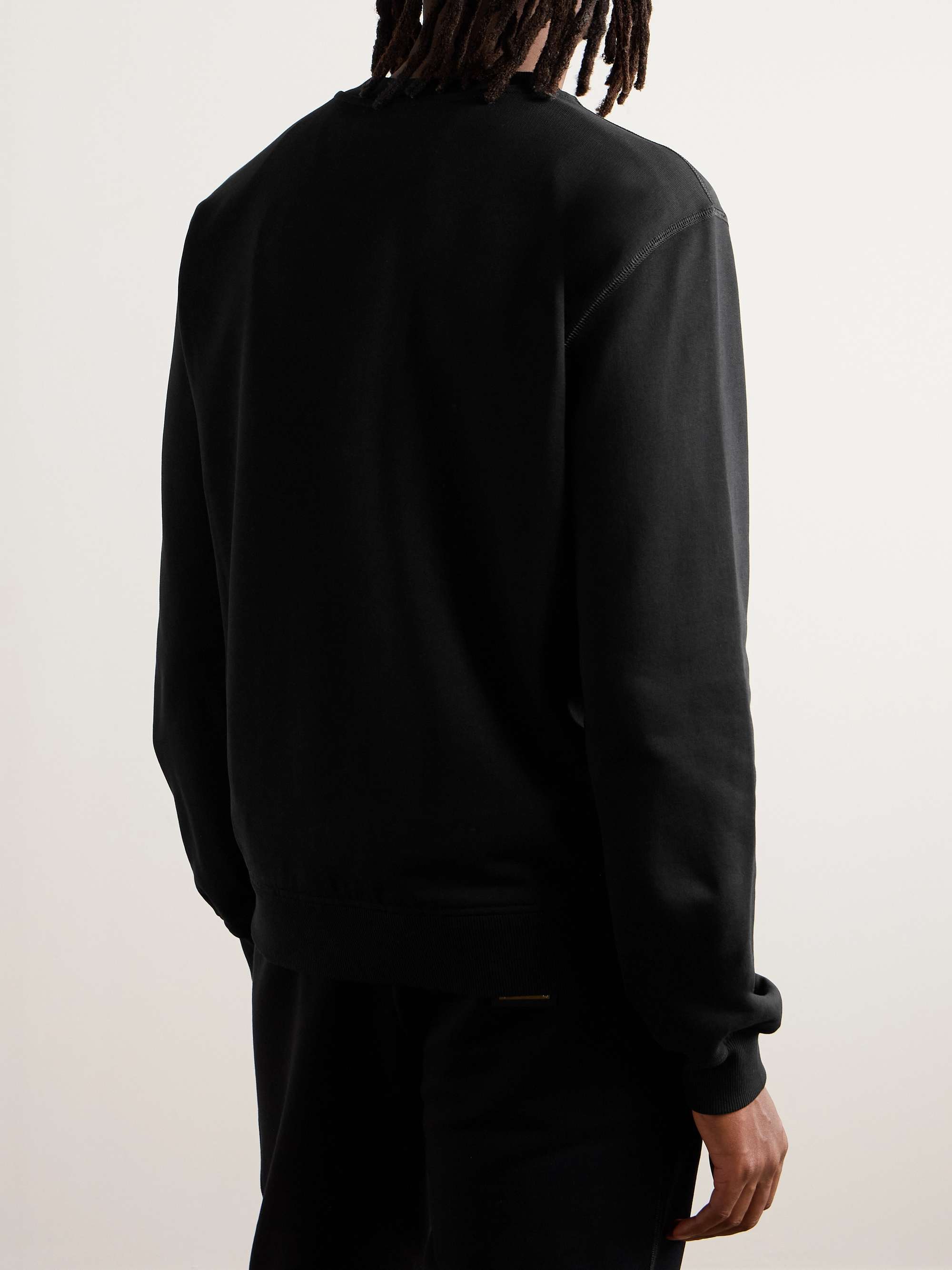 Logo-Print Embroidered Cotton-Jersey Sweatshirt view