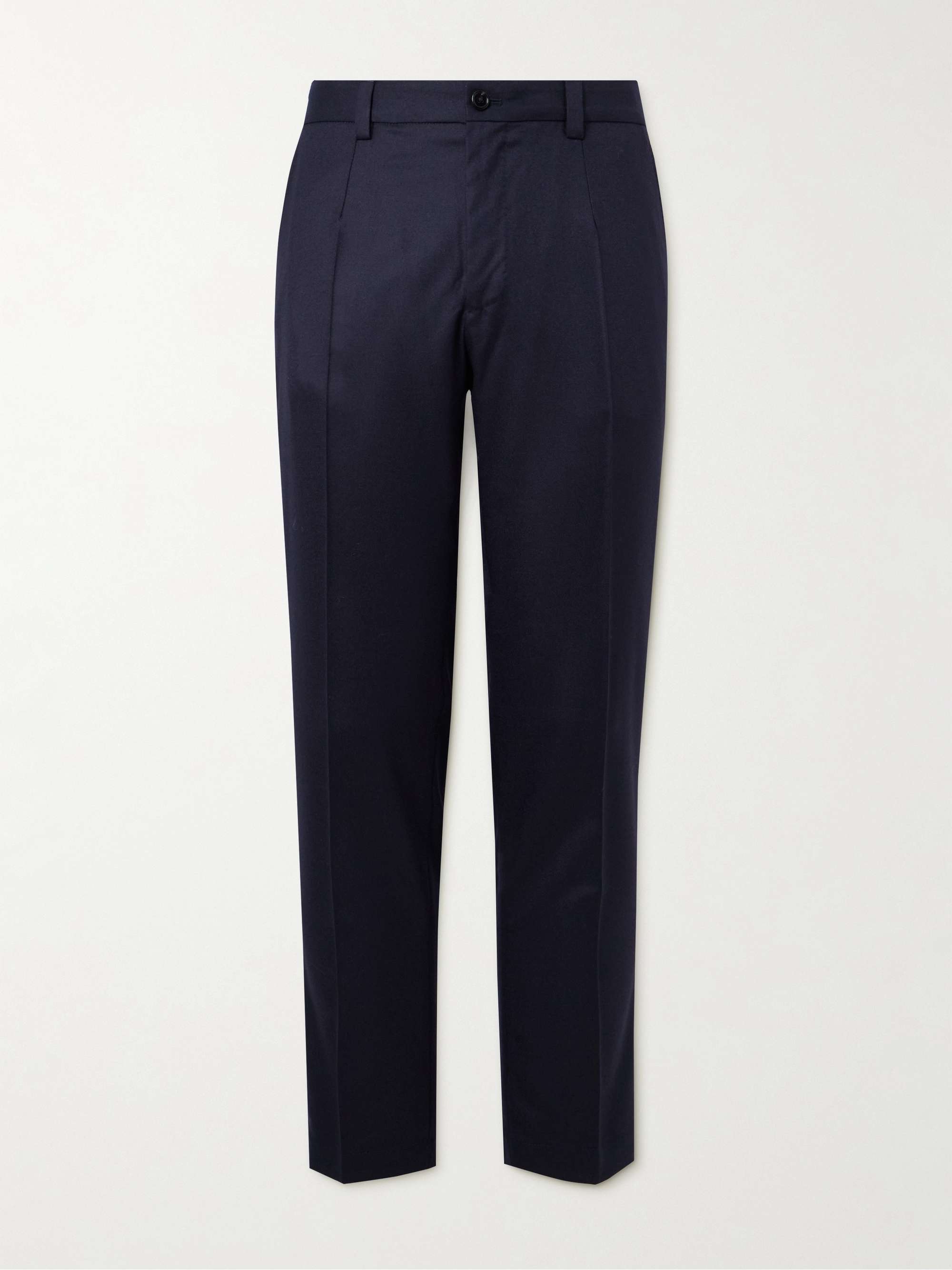 Slim-Fit Tapered Wool-Flannel Trousers view