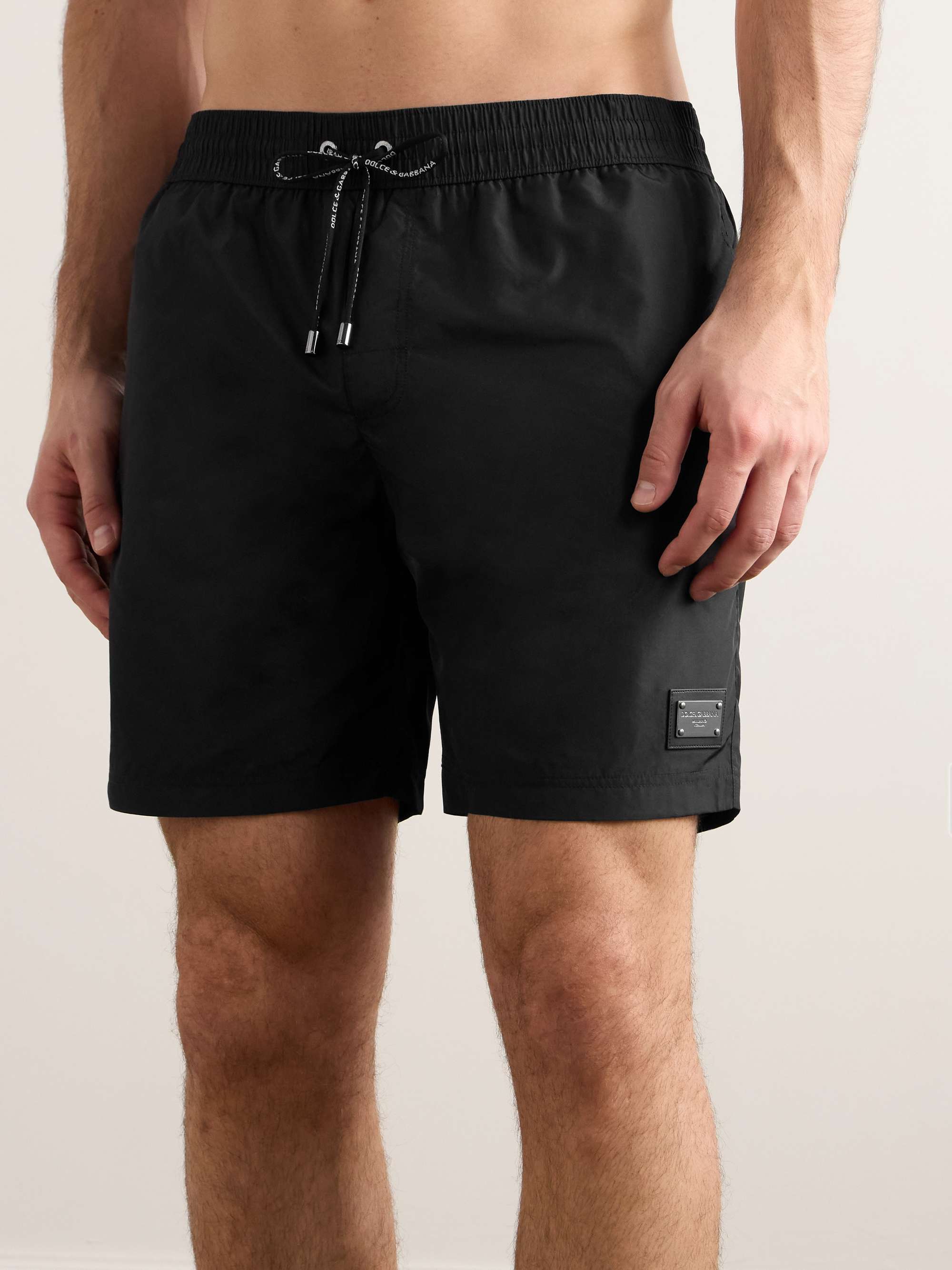 Straight-Leg Mid-Length Logo-Appliquèd Swim Shorts view