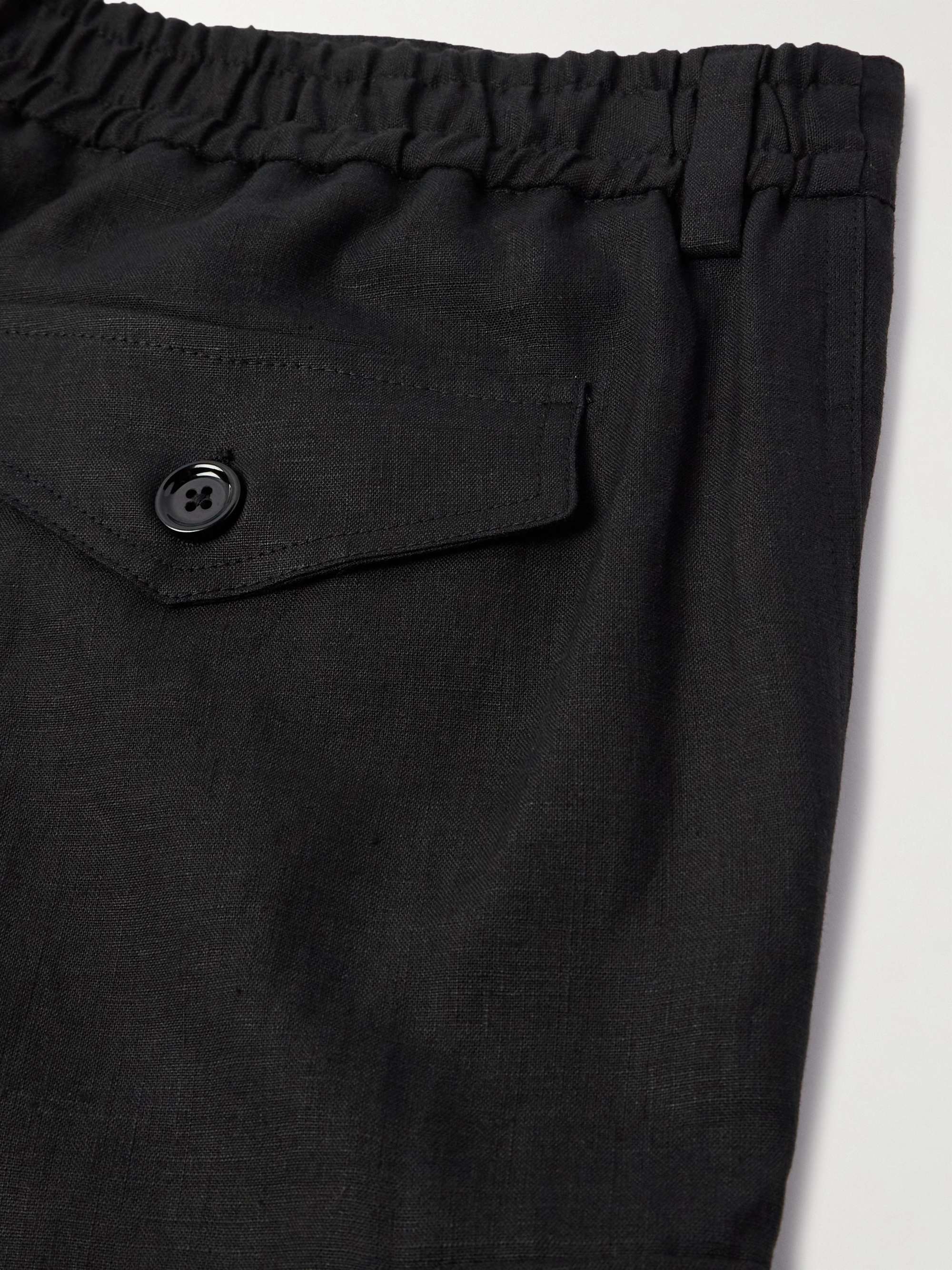 Wide-Leg Linen Cargo Shorts view